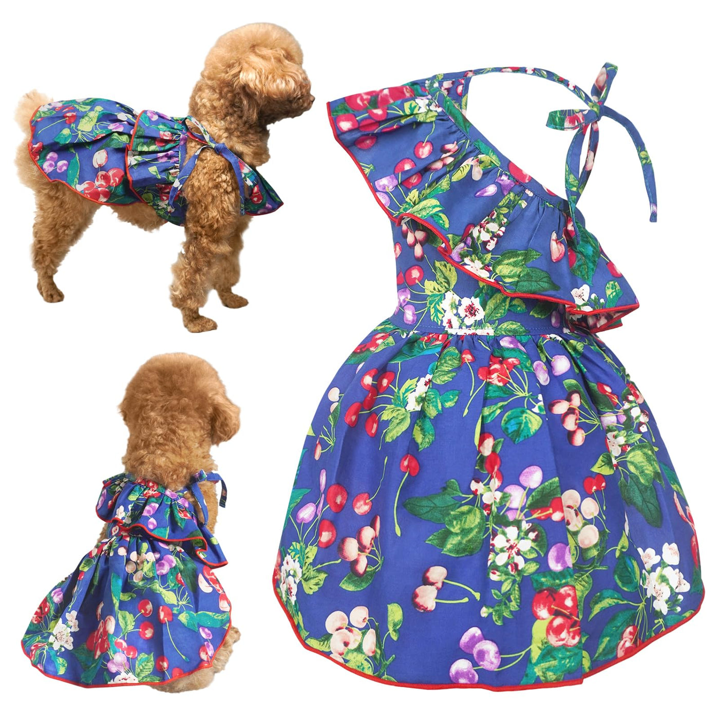 Topkins Dog Dress, Dog Summer Dresses With Lace-Up, Dogs Party Dress W –  Petocart