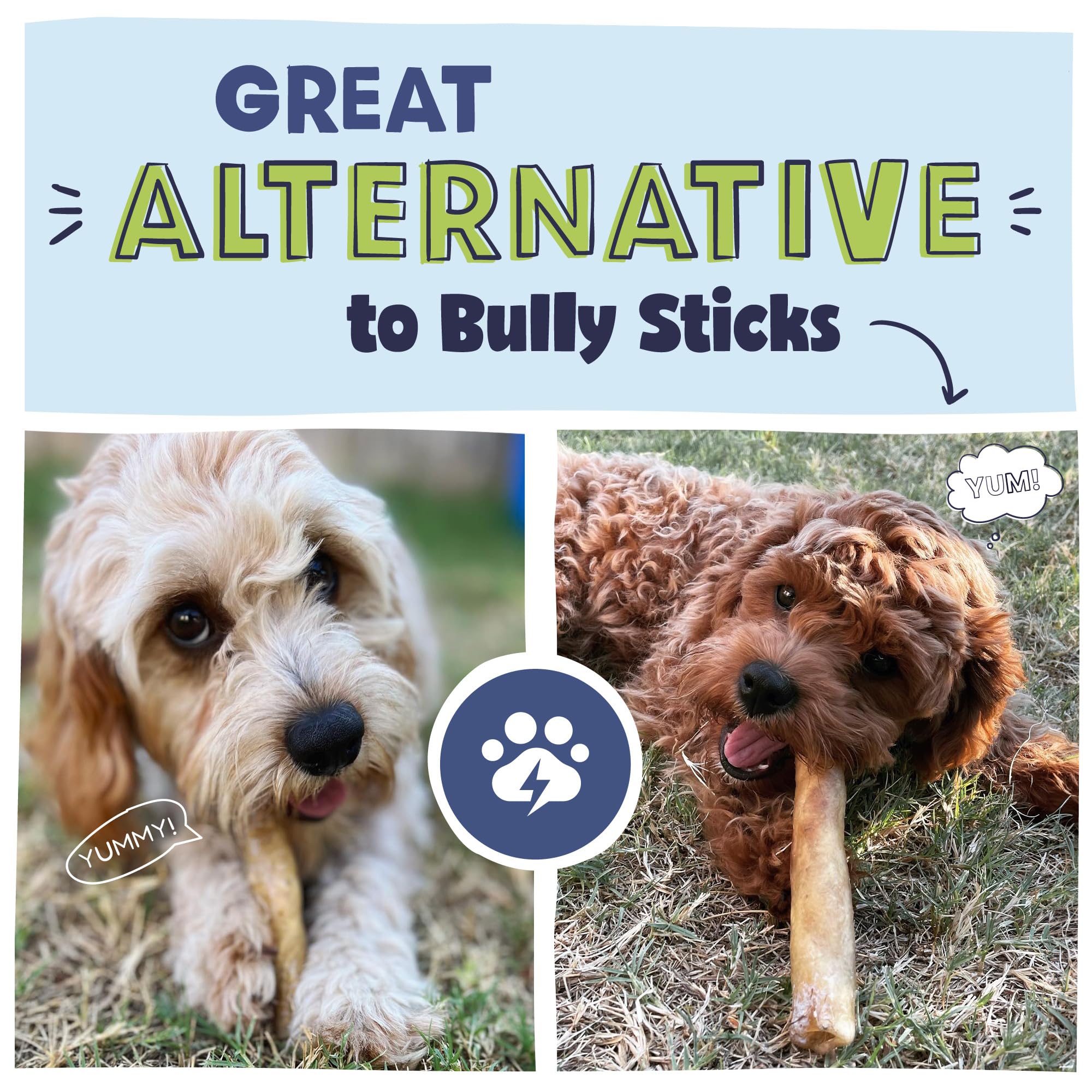 Pawstruck Natural 5-7 Beef Collagen Sticks For Dogs - Long-Lasting Rawhide Alternative, High Protein & Low Fat With Chondroitin