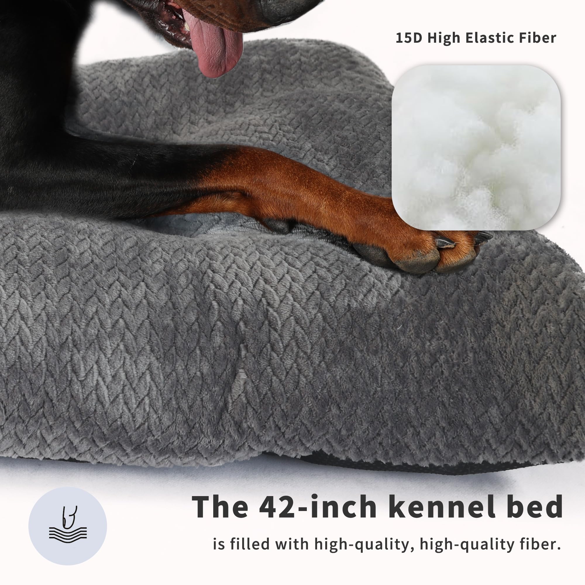 Crate Dog Beds For Large Dogs Washable 42 Inch Soft And Fluffy Crate Mats For Cages Up To 90 Lbs Pet Bed Pillows Pad Tire Printi
