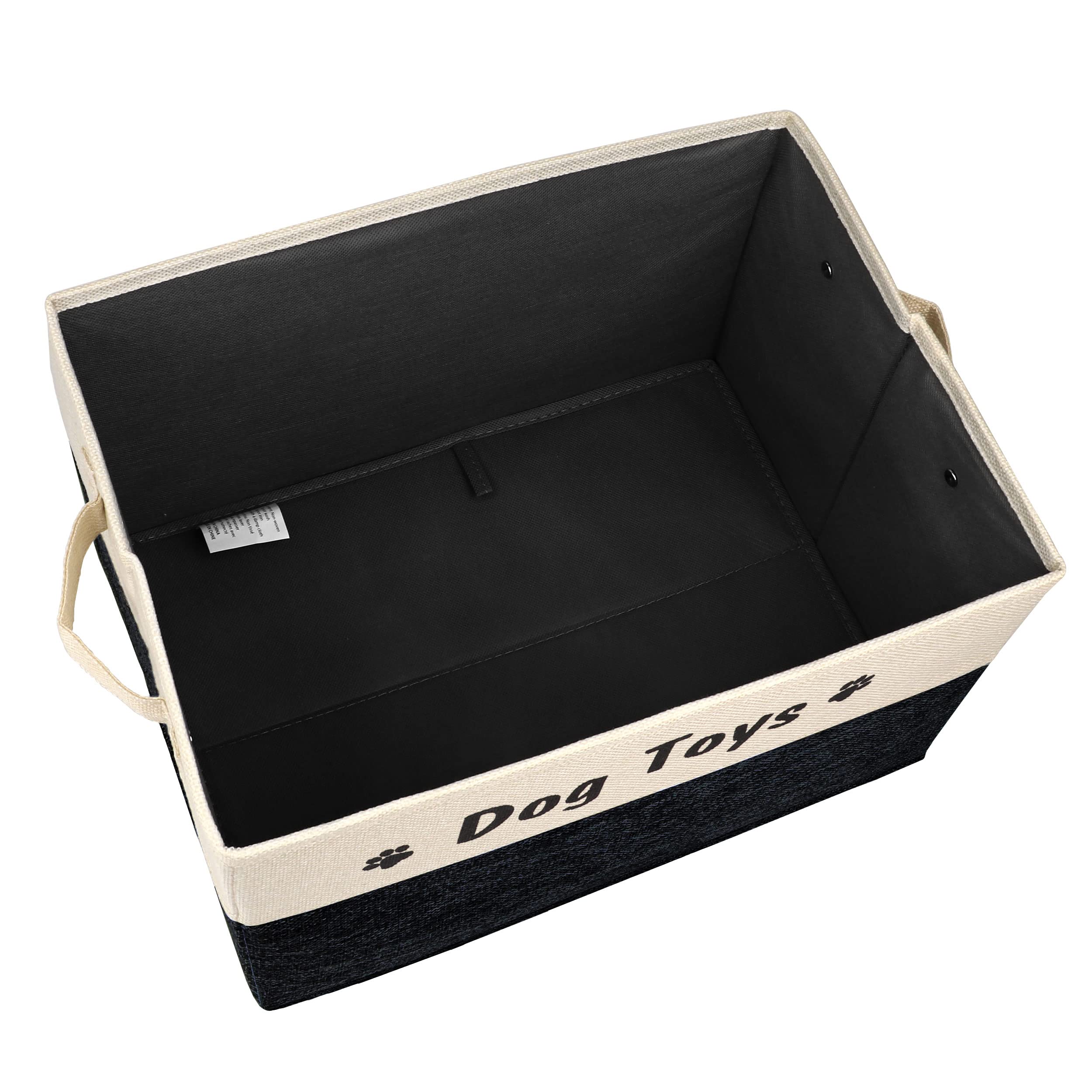 PET ARTIST Dog Toy Basket, Foldable Dog Toy Bin Box for Living Roon Area, Collapsible Storage Basket with Comfortable Handles fo