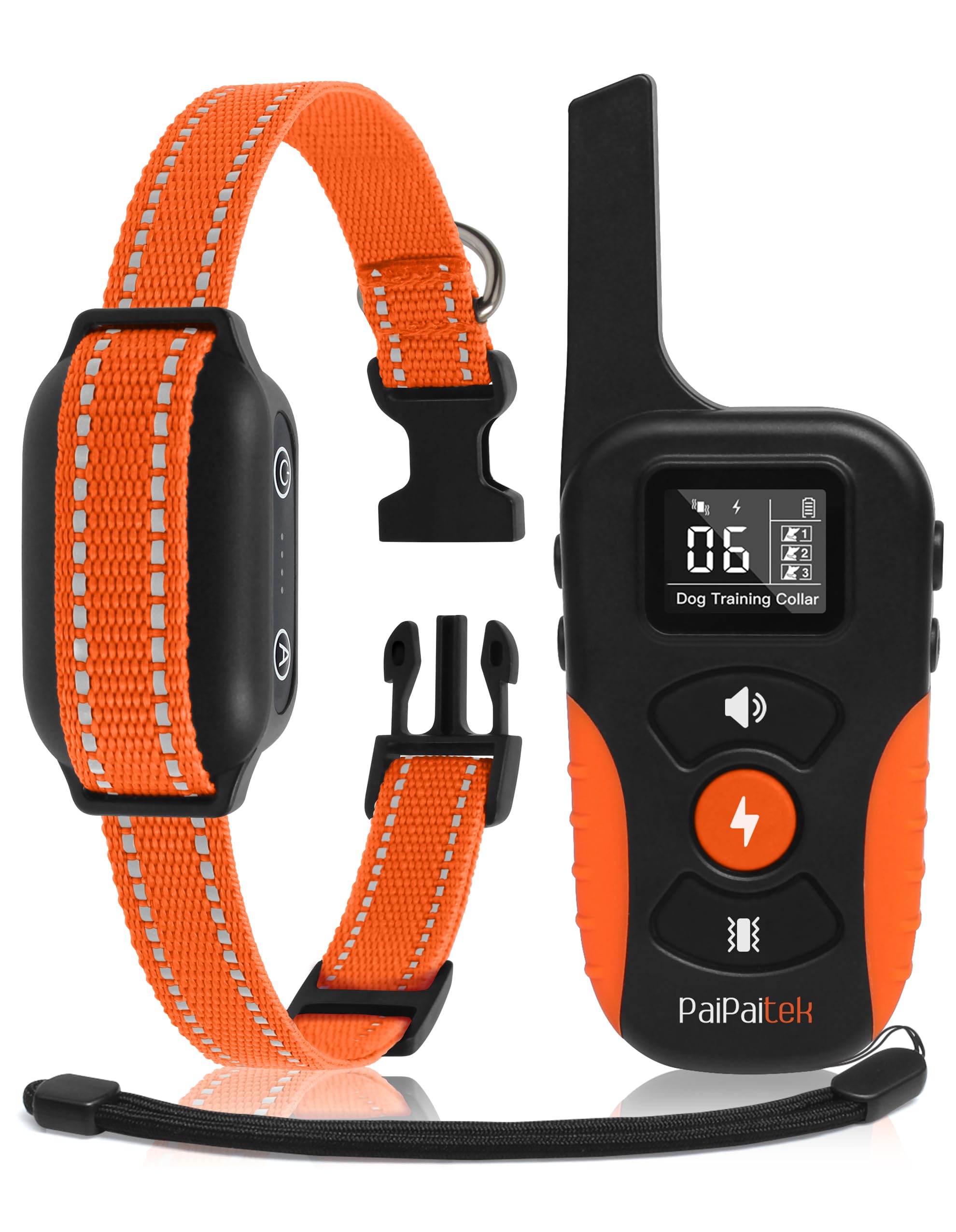 PaiPaitek Bark Activated Shock Collar with Remote - Automatic Bark and Training Collar Combo 3300ft Range, Bark Shock Collar for