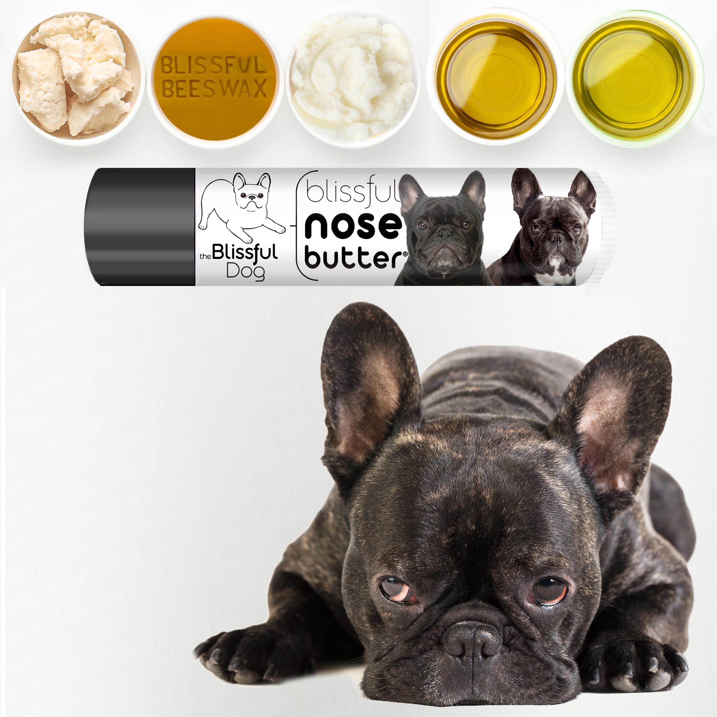The Blissful Dog French Bulldog Brindle Unscented Nose Butter - Dog Nose Butter, 0.15 Ounce