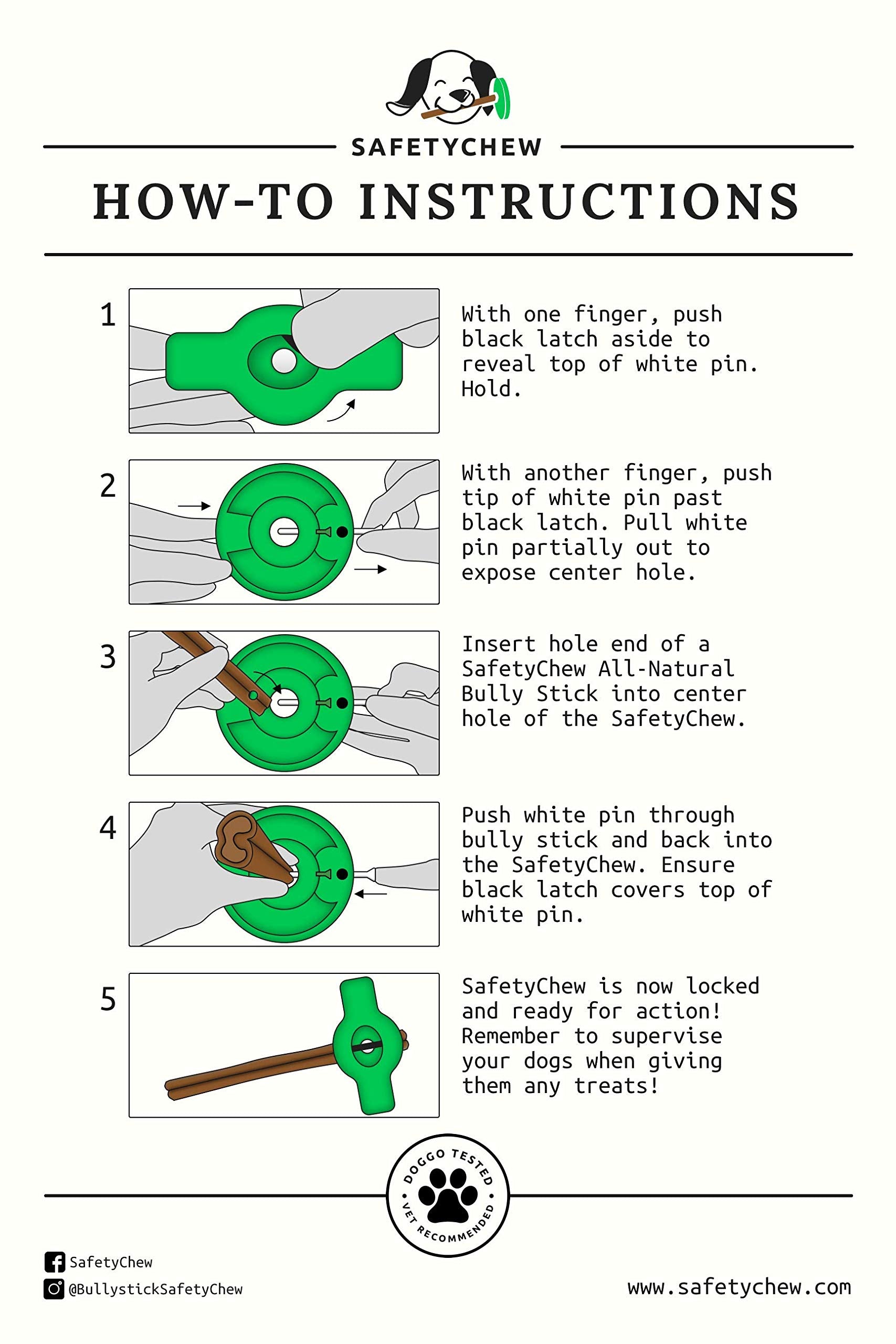 Bully Stick Holder | Made in USA | All-Natural Free-Range Dog Chews | SafetyChew Starter Pack