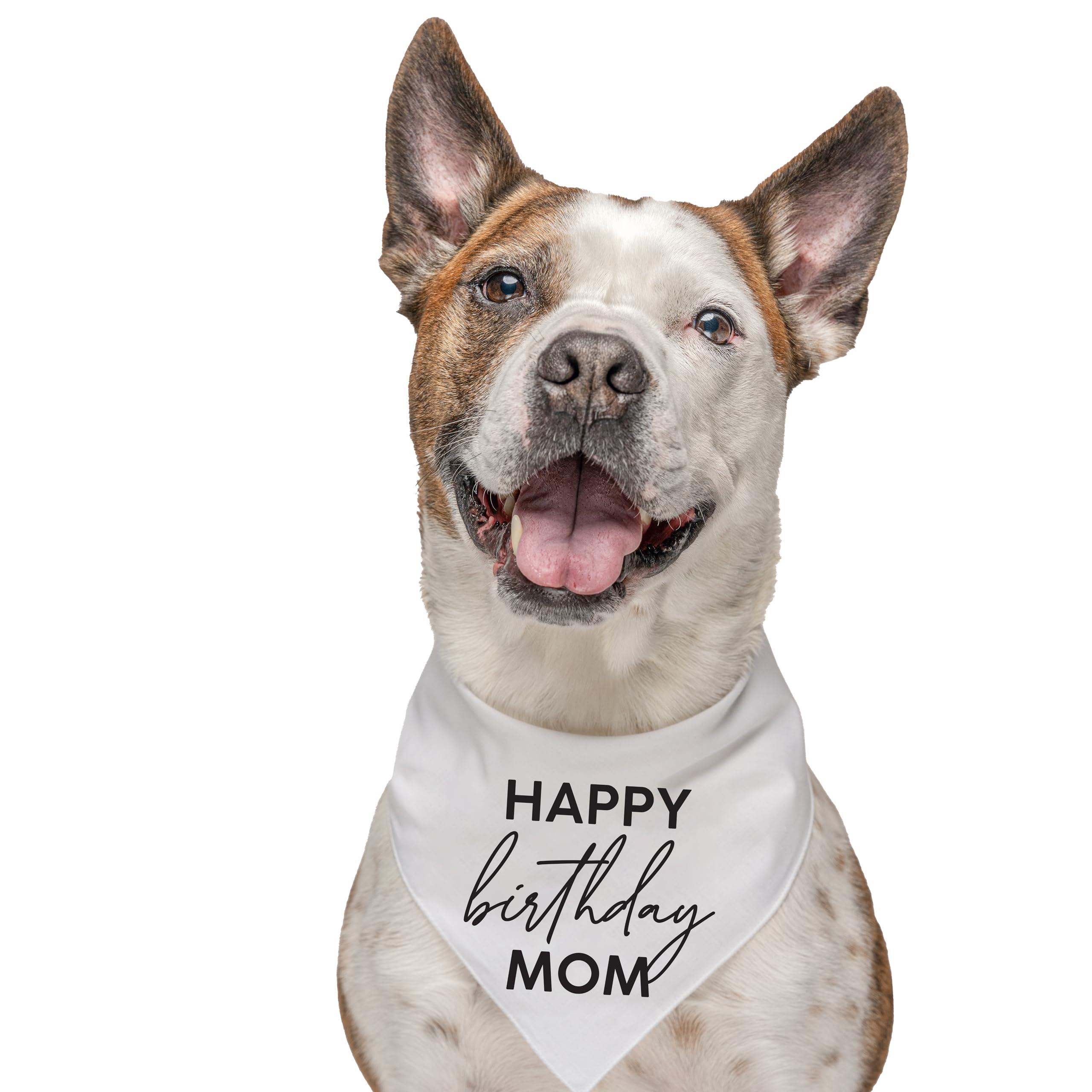 Happy Birthday Mom Dog Bandana | 100% Unbleached Cotton Adjustable Triangle | Made In Usa | Birthday Pawty | Party Theme | Celeb