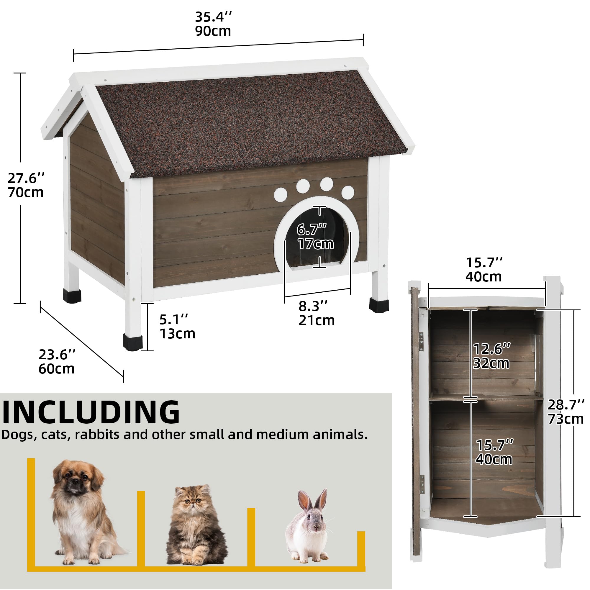 Dwvo Outdoor Cat House Insulated, With All-Round Foam, Large Outside Feral Cat Shelter Weatherproof, Winter Cat House For Multip