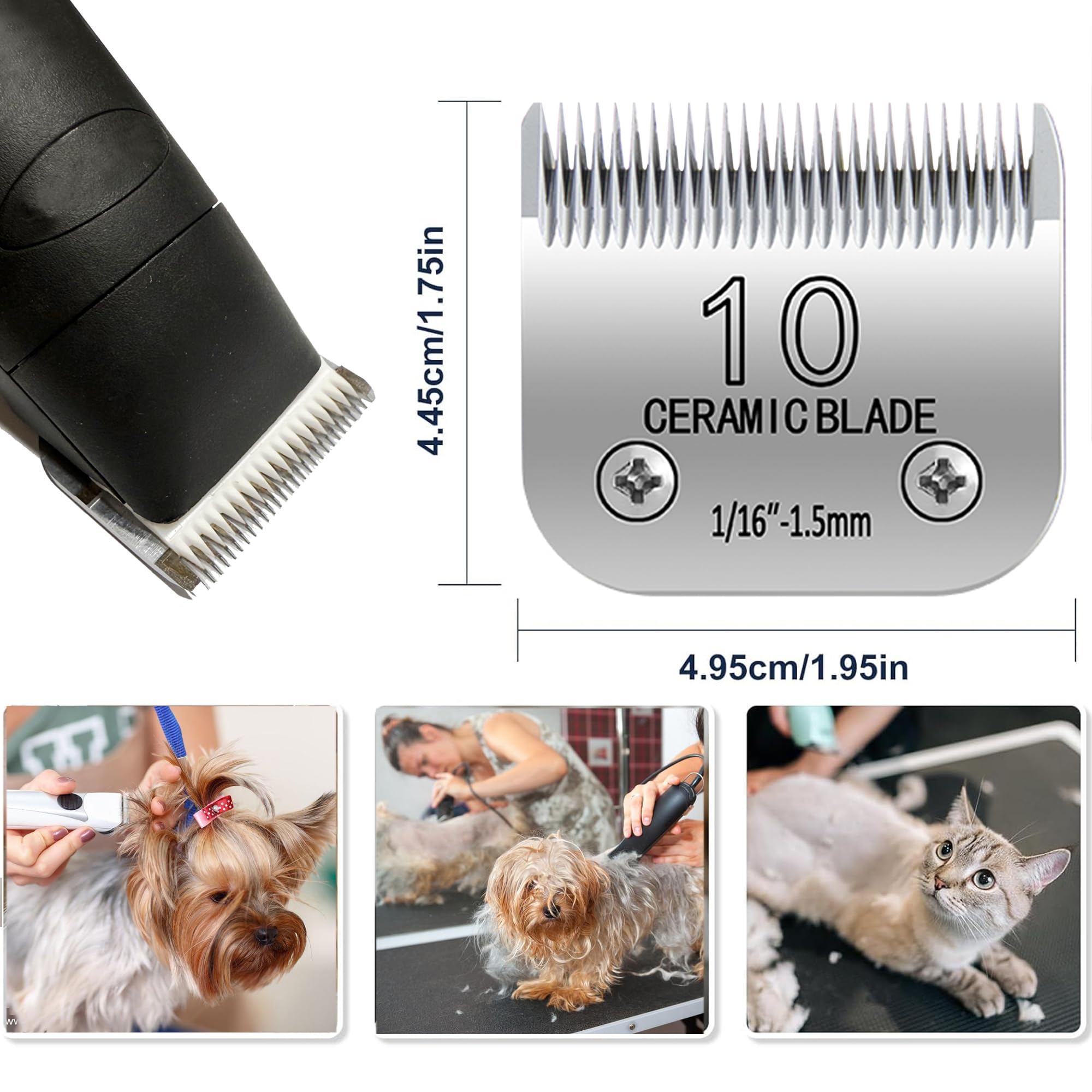 Ownlifeyf 10# Pet Grooming Clipper Replacement Blades, Detachable Blade Compatible With Andis/Wahl/Oster Dog Clippers,10 Blade 1