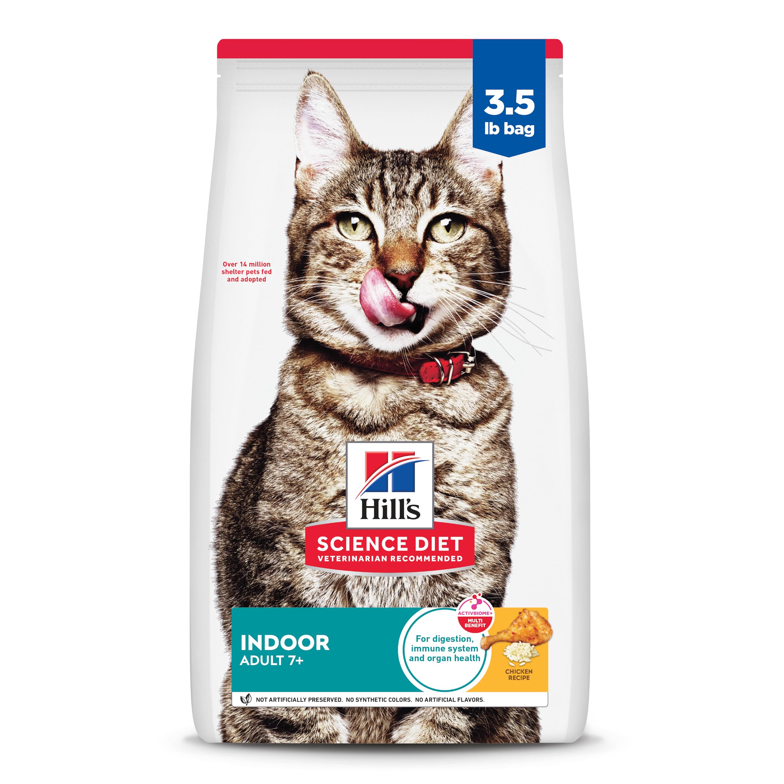 Hills Science Diet Indoor, Senior Adult 7+, Easy Litter Box Cleanup, Dry Cat Food, Chicken Recipe, 3.5 lb Bag