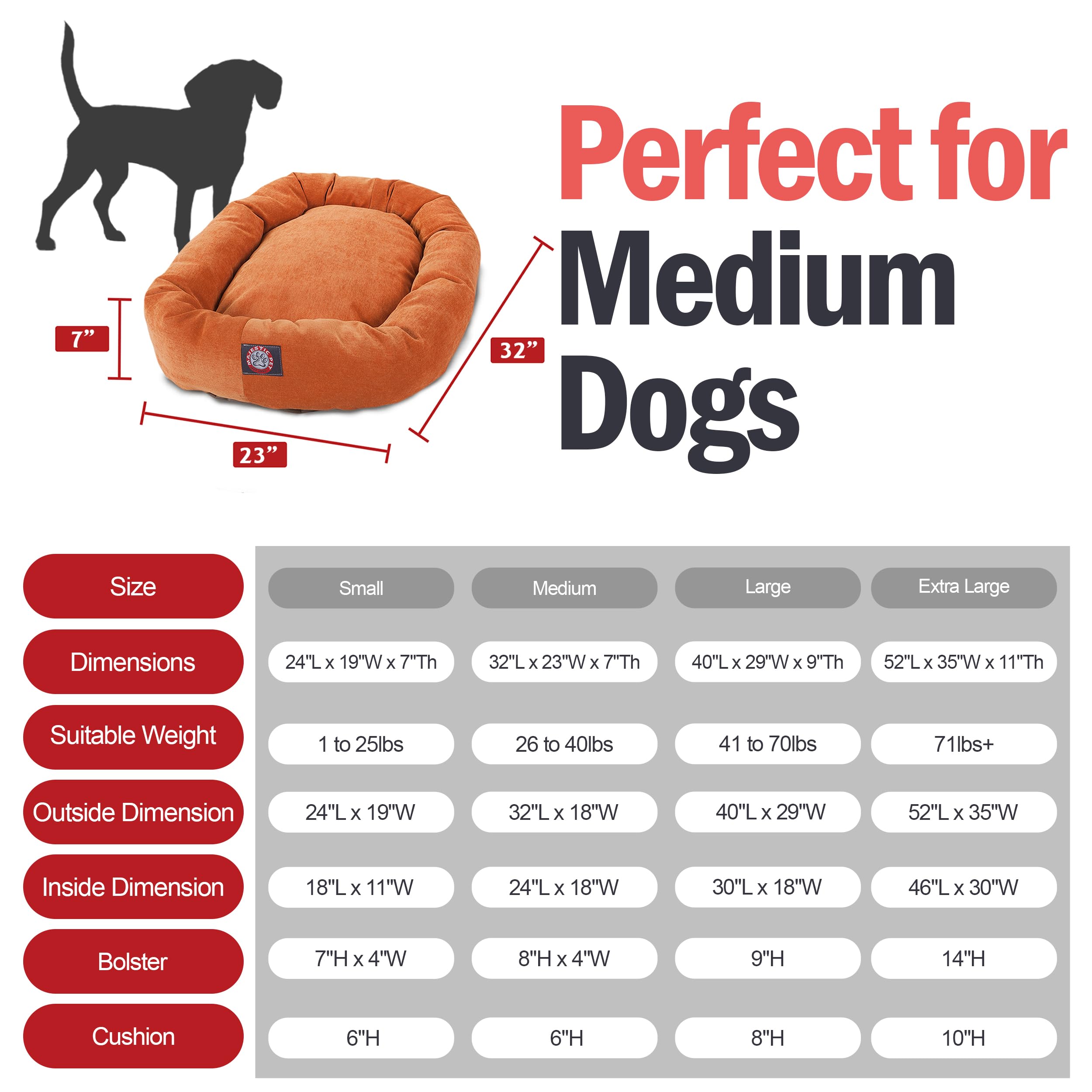 Majestic Pet 32 Inch Micro Velvet Calming Dog Bed Washable - Cozy Soft Round Dog Bed With Spine For Head Support - Fluffy Donut