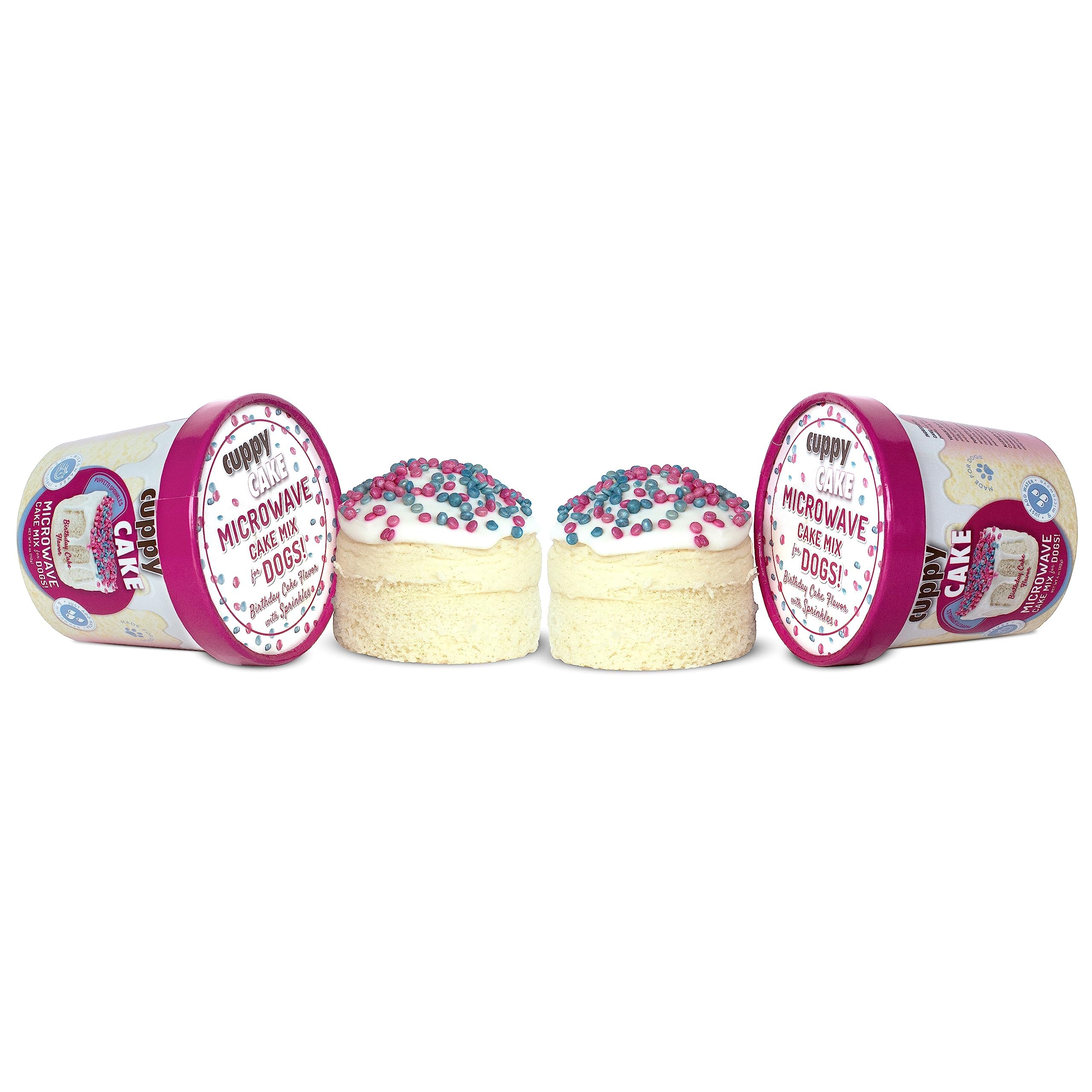 Cuppy Cake - Microwave Cake in a Cup for Dogs - Just Add Water & Microwave, Ready in 2 Minutes - (Birthday Cake Flavor with Pupf