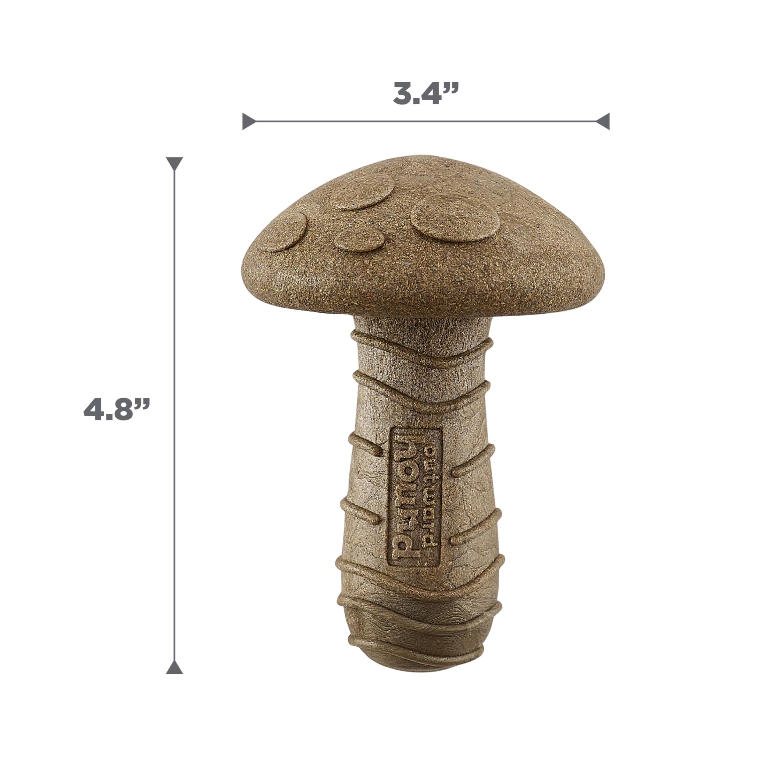 Outward Hound Dogwood Mushroom Durable Dog Chew Toy, Peanut Butter Scent, Medium