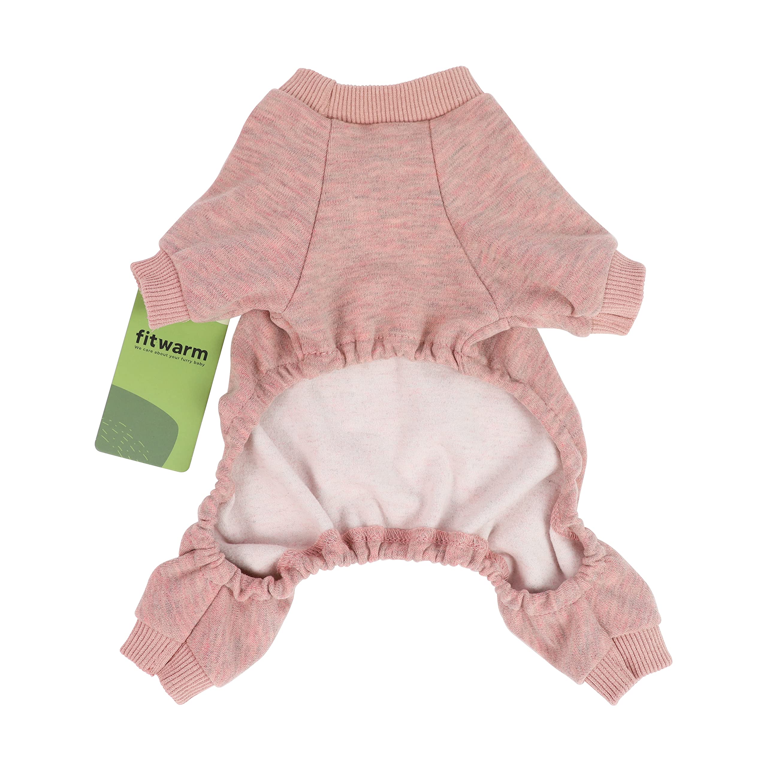 Fitwarm Lightweight Velvet Dog Pajamas Thermal Pjs I Love You To The Moon And Back Paw-Some Sleeper Puppy Clothes Stretchy Doggie Onesie Pet Shirt Cat Jammies Pink X-Small