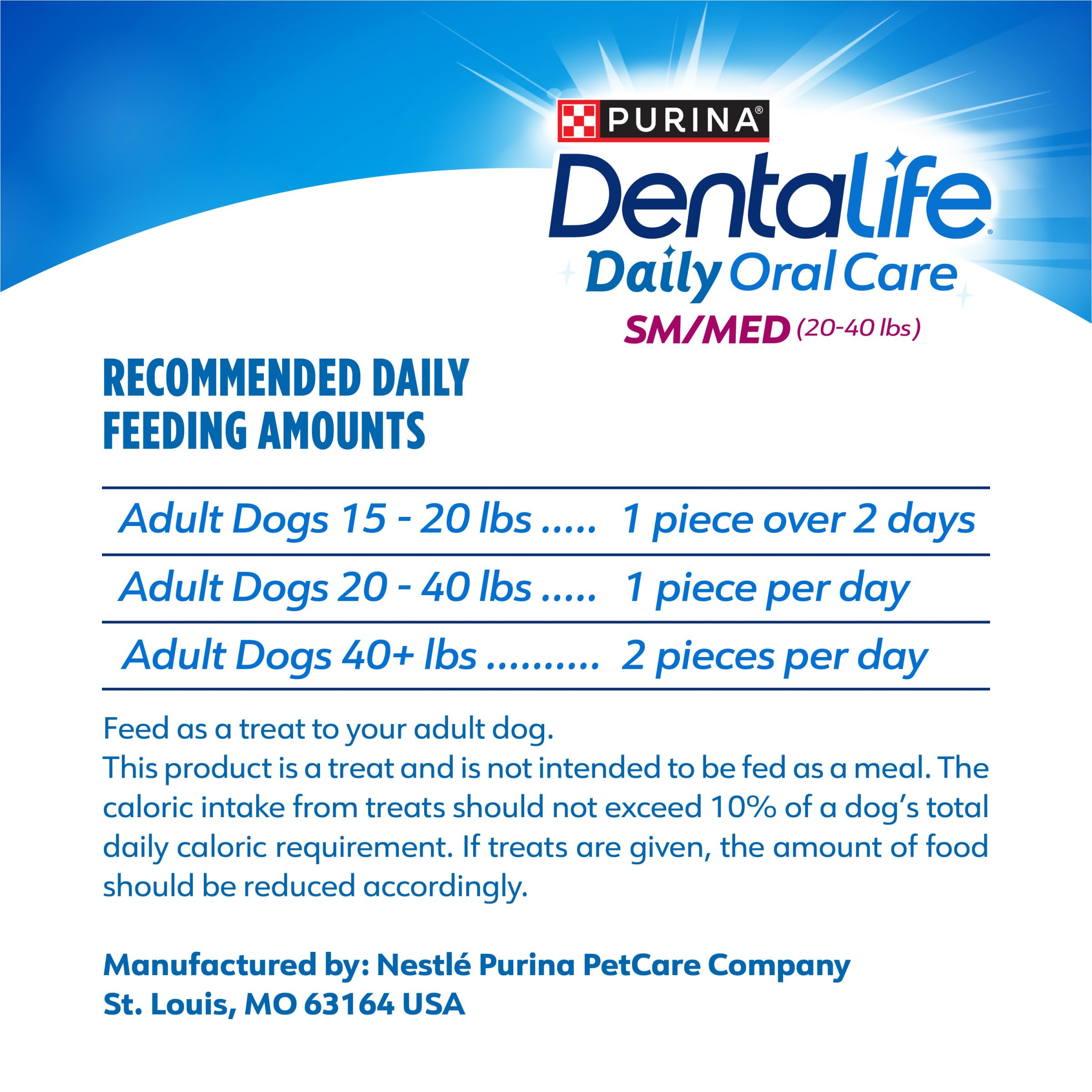 DentaLife Made in USA Facilities Small/Medium Dog Dental Chews, Daily - 40 ct. Pouch