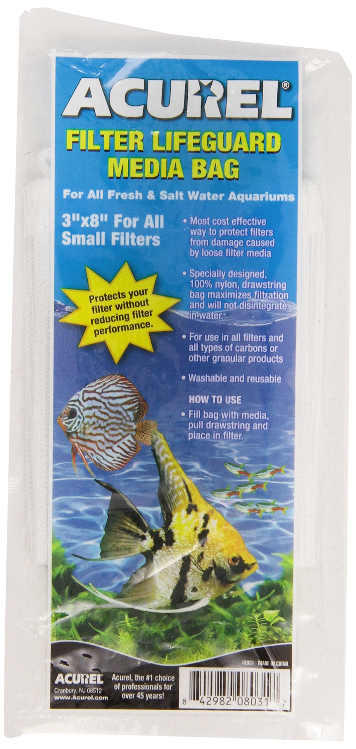 Acurel Llc Filter Drawstring Lifeguard Media Bag, 3-Inch By 8-Inch