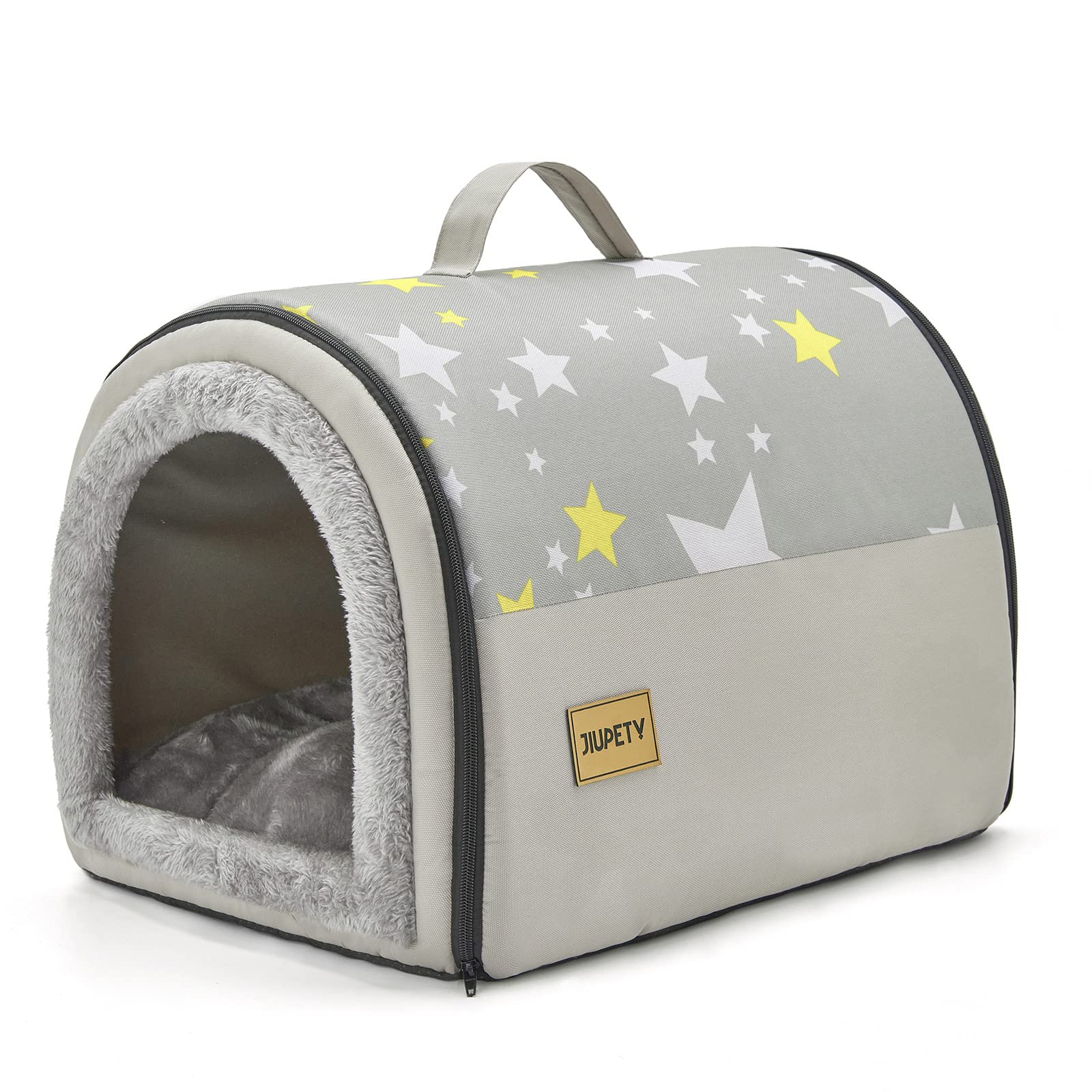 Jiupety Cozy Small Dog House, 2 In 1 Pet Dog House, M Size House For ?Cat And Small Dog, Portable House For Small Dogs, Grey