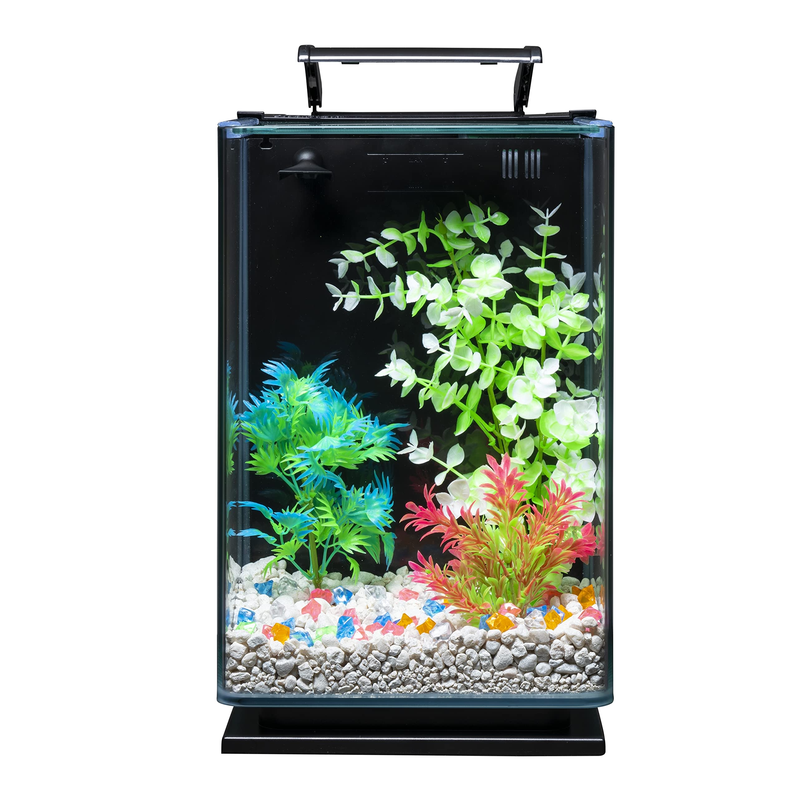 GloFish Plant Aquarium D  cor, Green and Pink Small, Fluorescent Under Blue LED Light