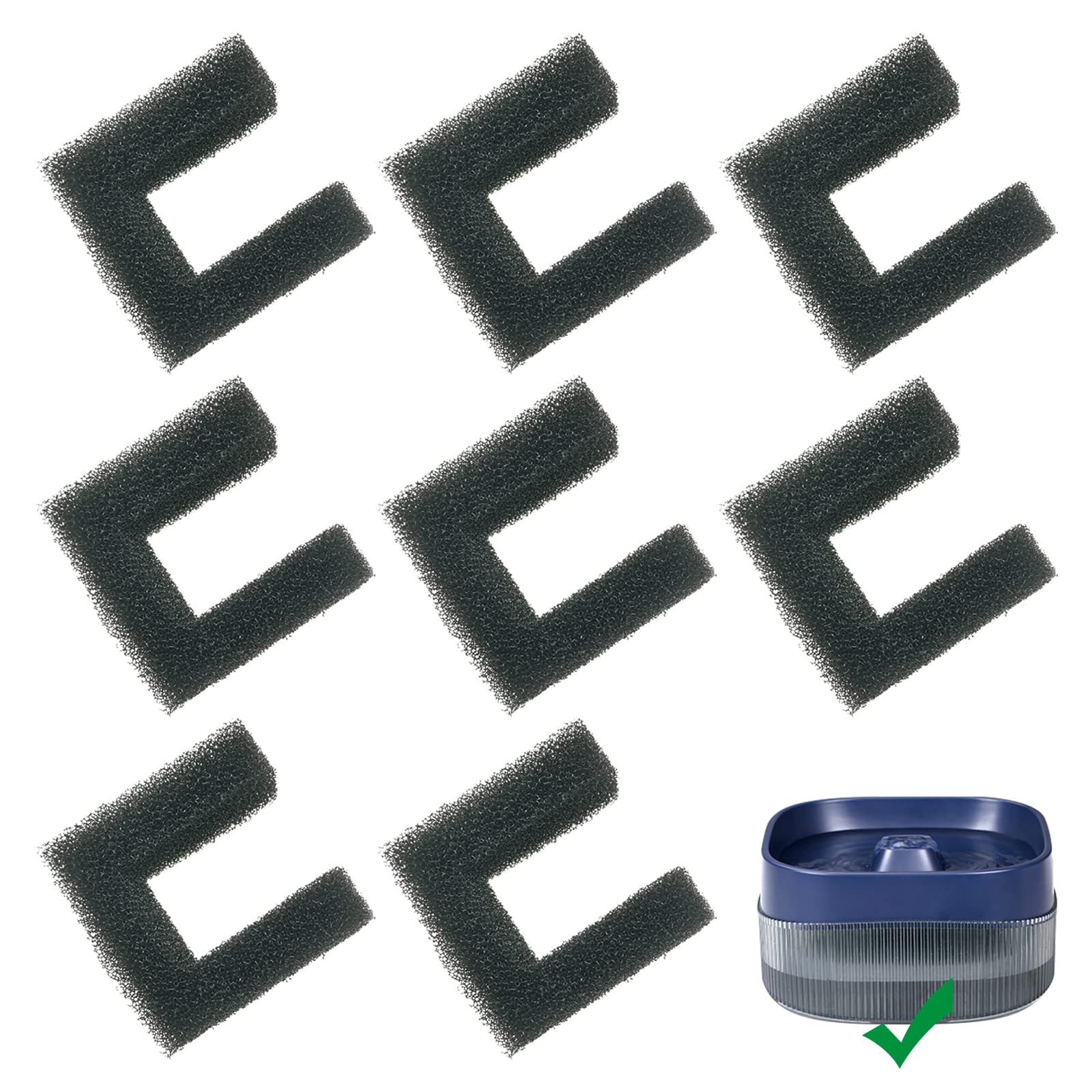 9 Pack Cat Water Fountain Foam Filters, Sponges Replacement for 135oz/4L Pet Fountain 118oz/3.5L Dog Drinking Fountain