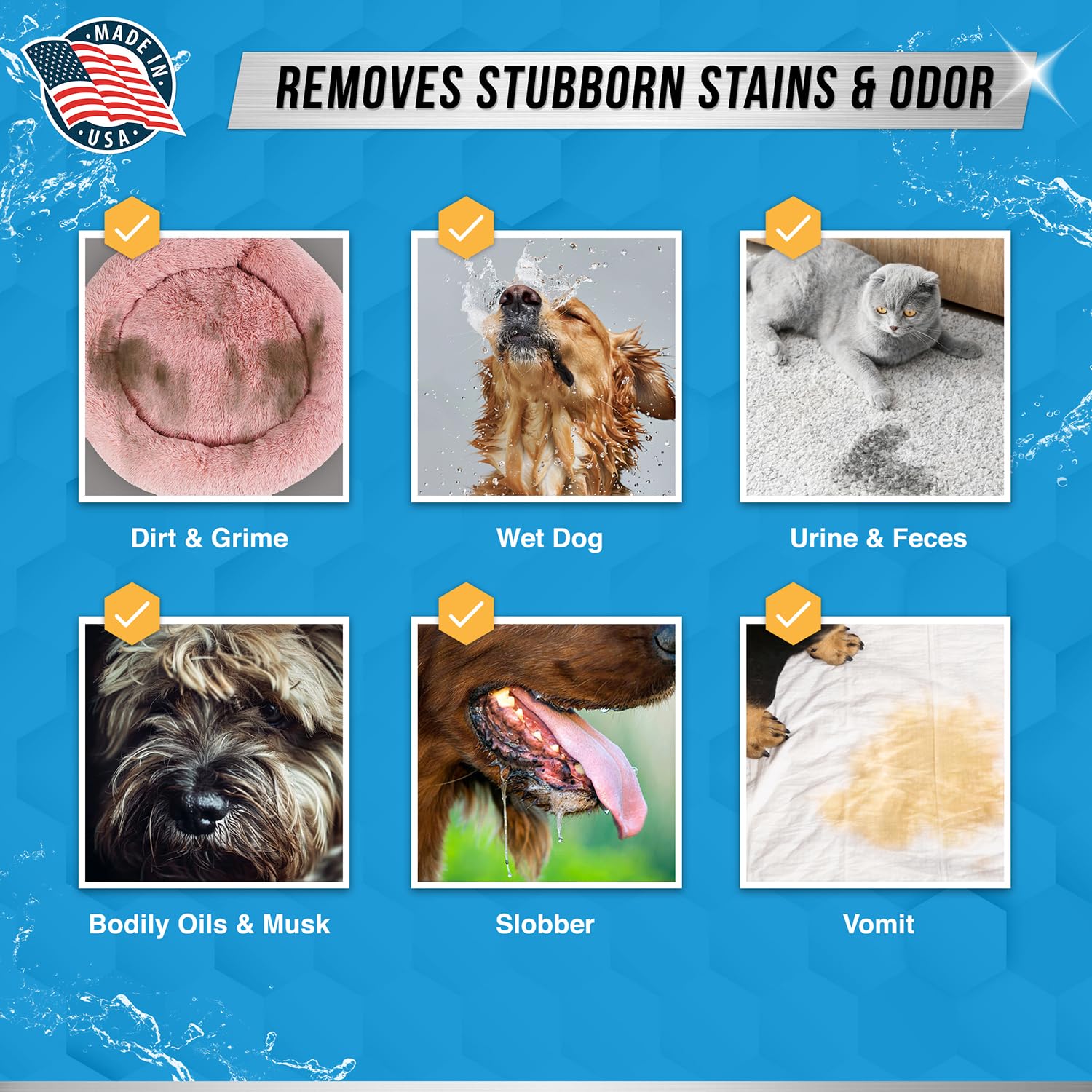 ACTIVE Pet Laundry Detergent - Enzyme-Based Odor Remover for Dogs & Cats, 32oz, HE Washer Friendly, White