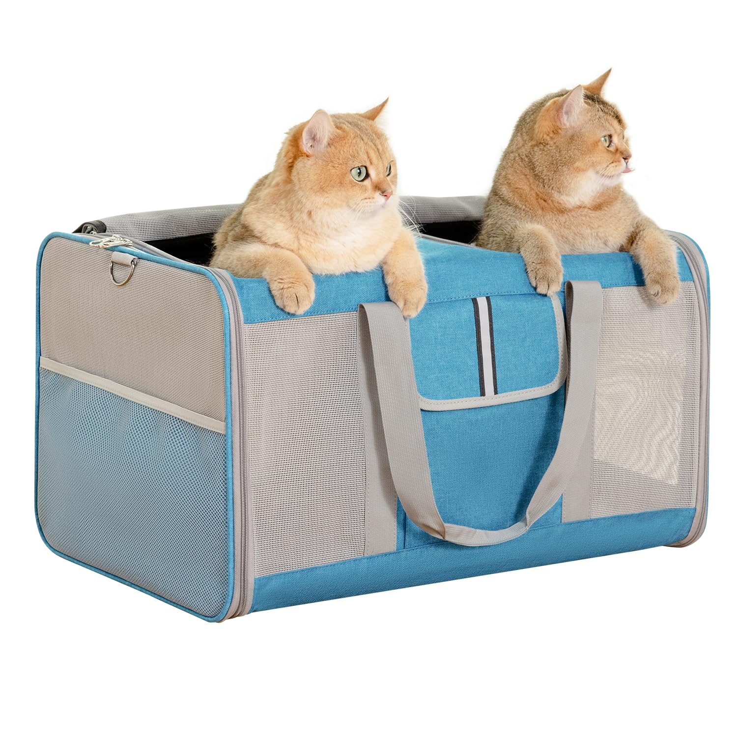 Sedioso Large Cat Carrier for 2 Cats, 24x 14x 16in Pet Carrier for Cat and Dog Up to 40lbs, All-Sided Mesh Large Cat Carrier wit