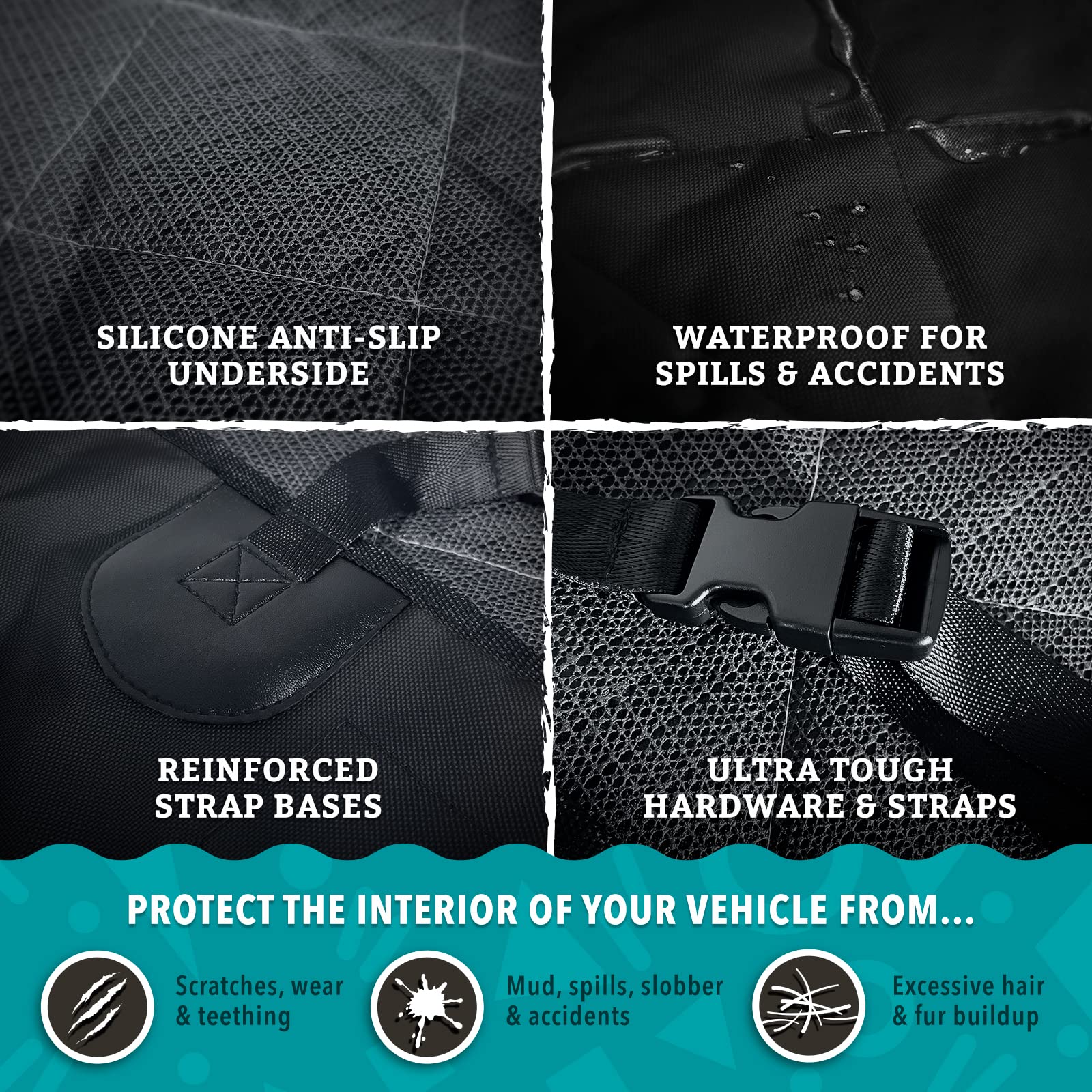 Frontpet Suv Cargo Liner For Dogs - Water-Resistant Pet Trunk Cargo Cover Mat For Suvs And Sedans With Bumper Flap Protector, Trunk Cover, Non-Slip Liner, (58' X 58') Upgraded 2025