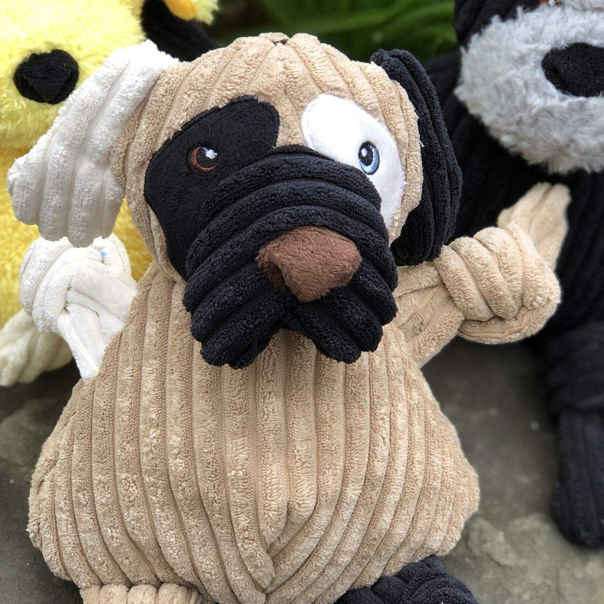 Hugglehounds Knotties Dog Toys For Small Dogs - Plush Dog Toy For Aggressive Chewers - Squeaky Interactive Puppy Toys - Soft Yet Tough, Durable Stuffed Pet Chew Toy For All Breeds | Large Patches