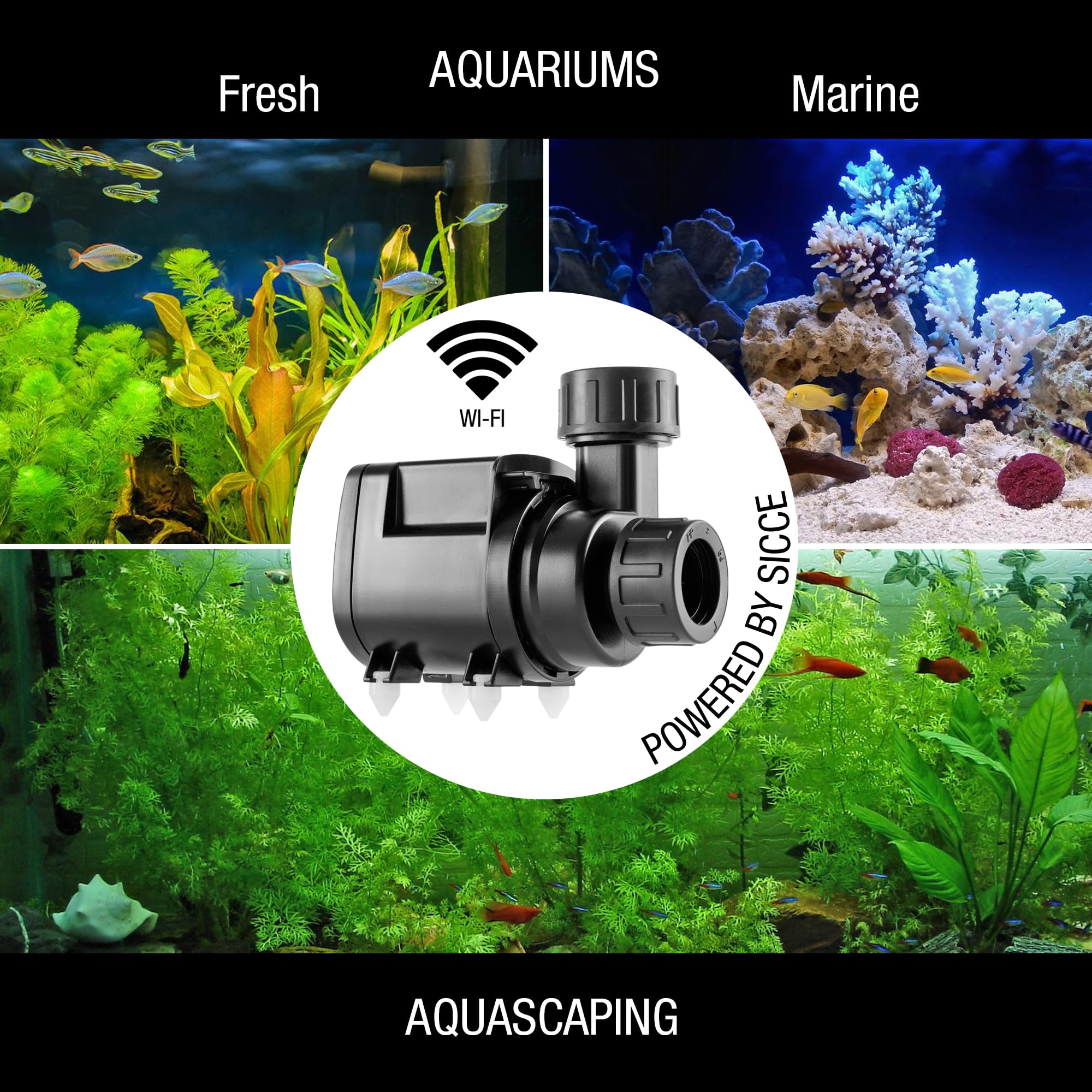SICCE Syncra SDC 3.0 Water Pump 260-800 gph WIFI Apex Controllable Aquarium DC Return with Controller | Quiet Freshwater Saltwat