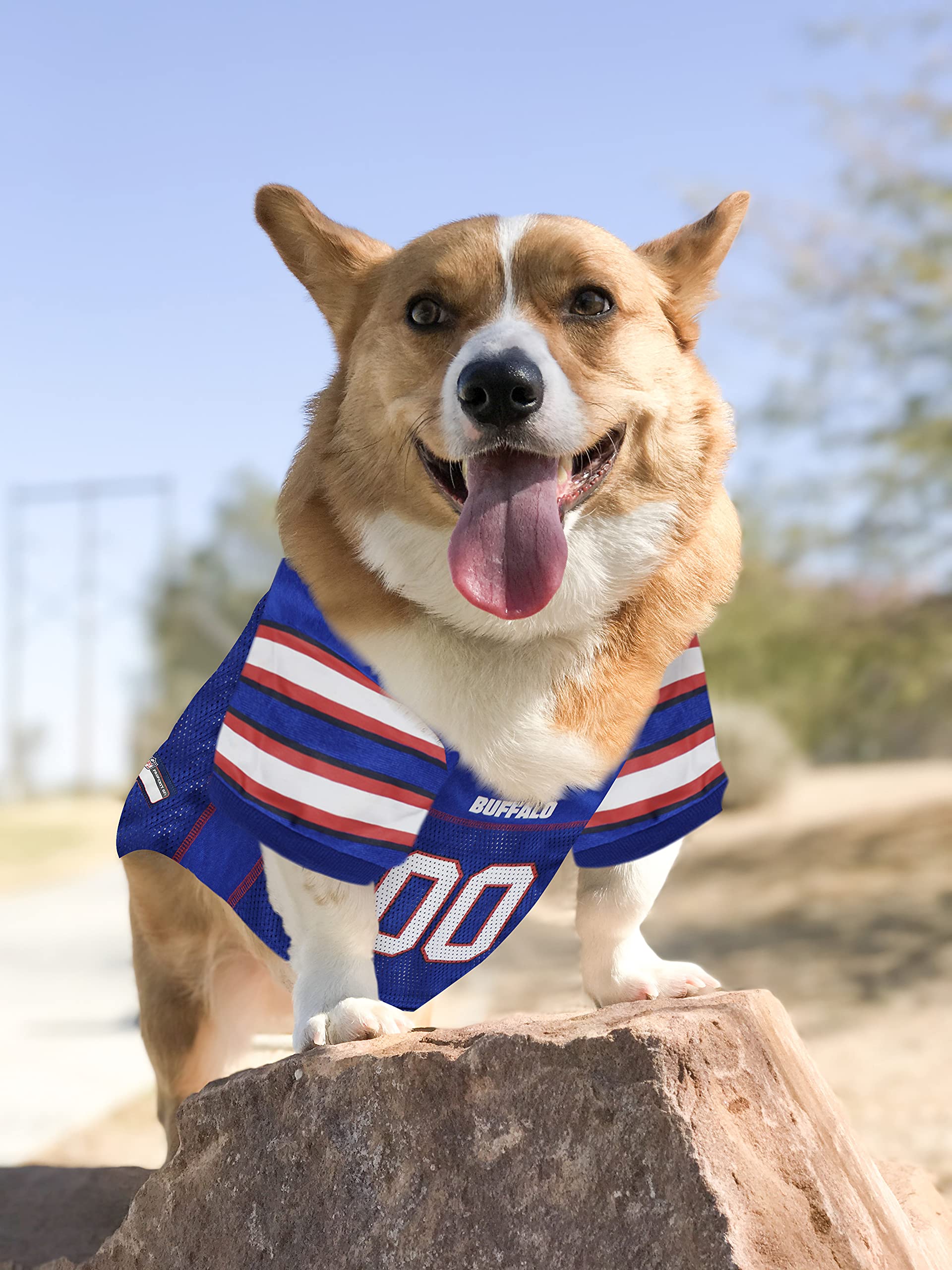 Pets First Buffalo Bills Dog Jersey, X-Large, Buffalo Bills Colors, Poly-mesh and Satin, Pull On, NFL Jerseys, Unisex, Breathabl