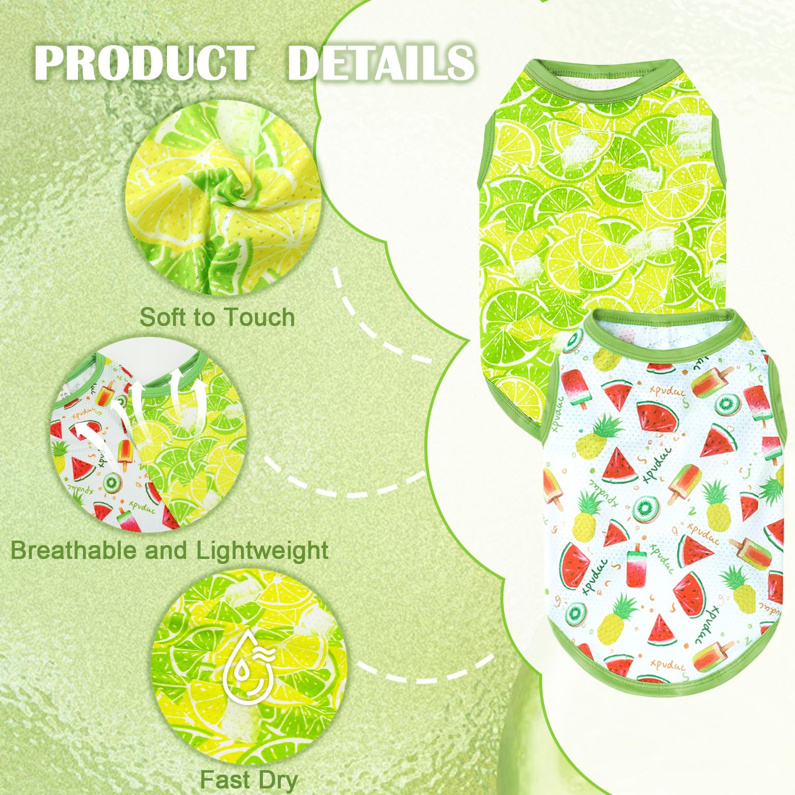 Xpudac 4 Pack Dog Shirts Cooling Quick Dry Summer Dog Clothes For Small Dogs Boy Girl Lightweight Breathable Dog Cooling Vest -L