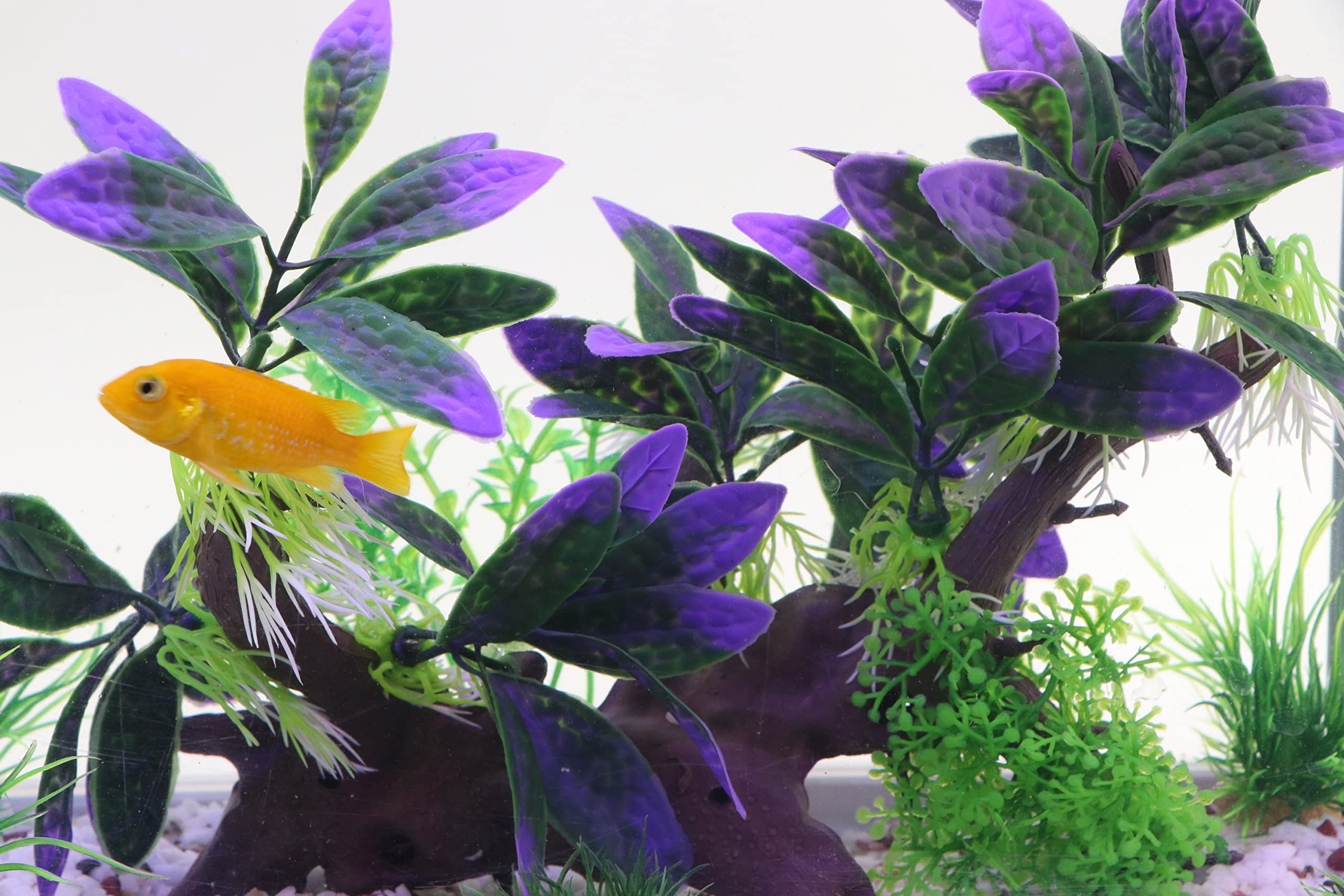 Aqua Kt Aquarium Landscape Simulation Artificial Plant Purple, Plastic Plant For Fish Tank Decoration, Aquatic Water Plant, Fish Bowl Ornament