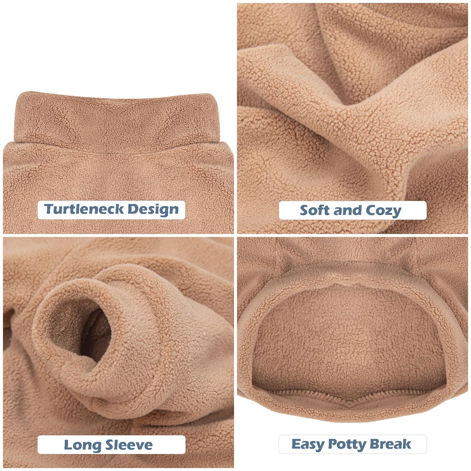 GYALAPERI Dog Sweater, 3 Pack Dog Sweaters for Small Dogs Girl Boy, Ultra Soft Warm Puppy Clothes Coat for Winter (Camel+Beige+Y