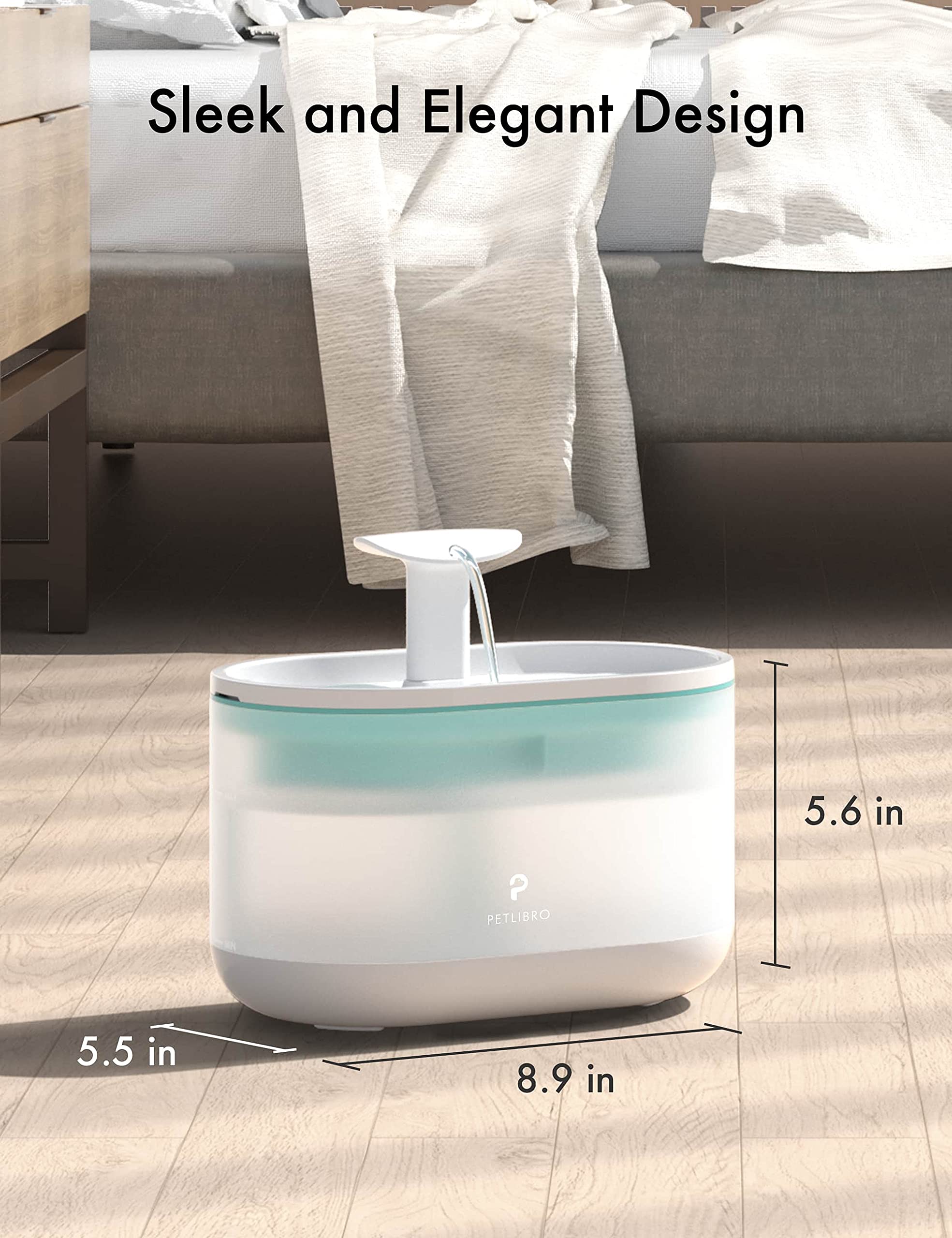 PETLIBRO Cat Water Fountain Ultra Quiet with Two Flow Modes, Large-Size Filter Capsule Pet Water Fountain, 71oz/2.1L Visible Wat