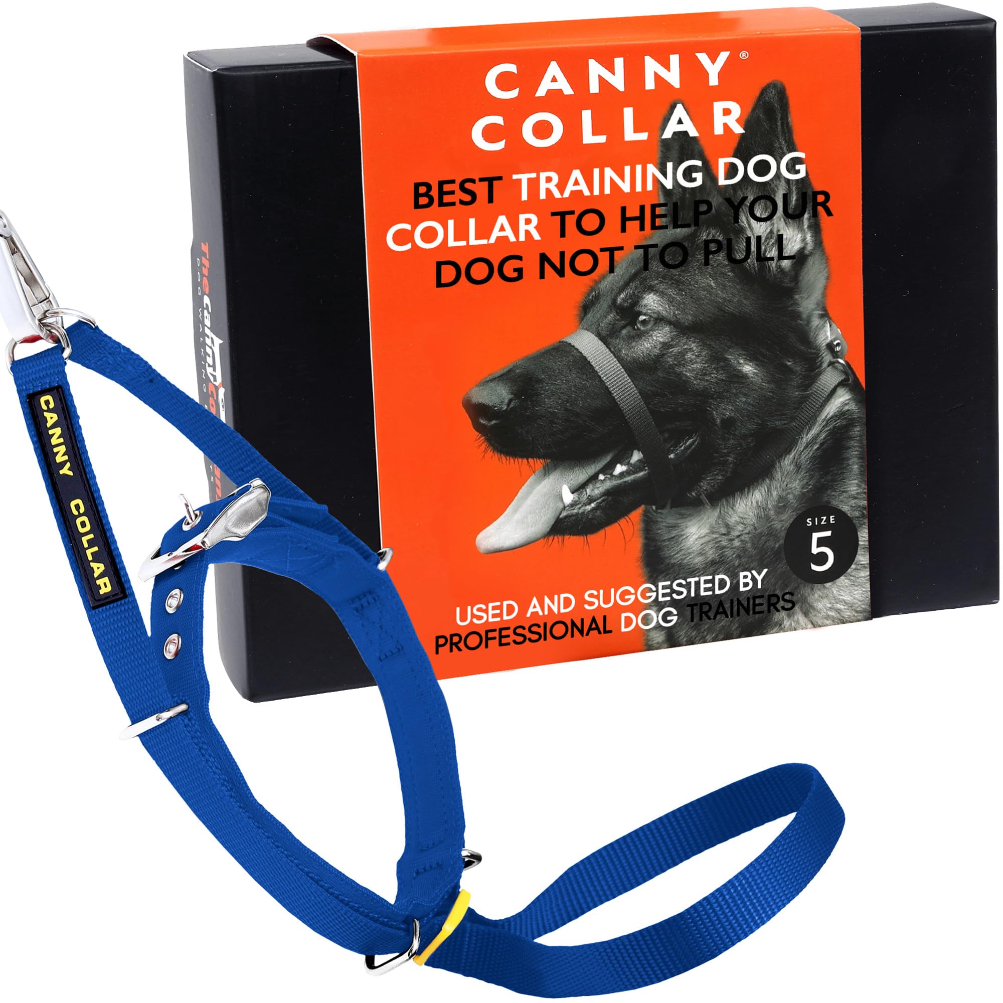 Canny Collar No-Pull Dog Collar - The Kind, Gentle Head Collar For Dogs| Dog Training Tool For Easier Dog Walking | Blue - Size 5
