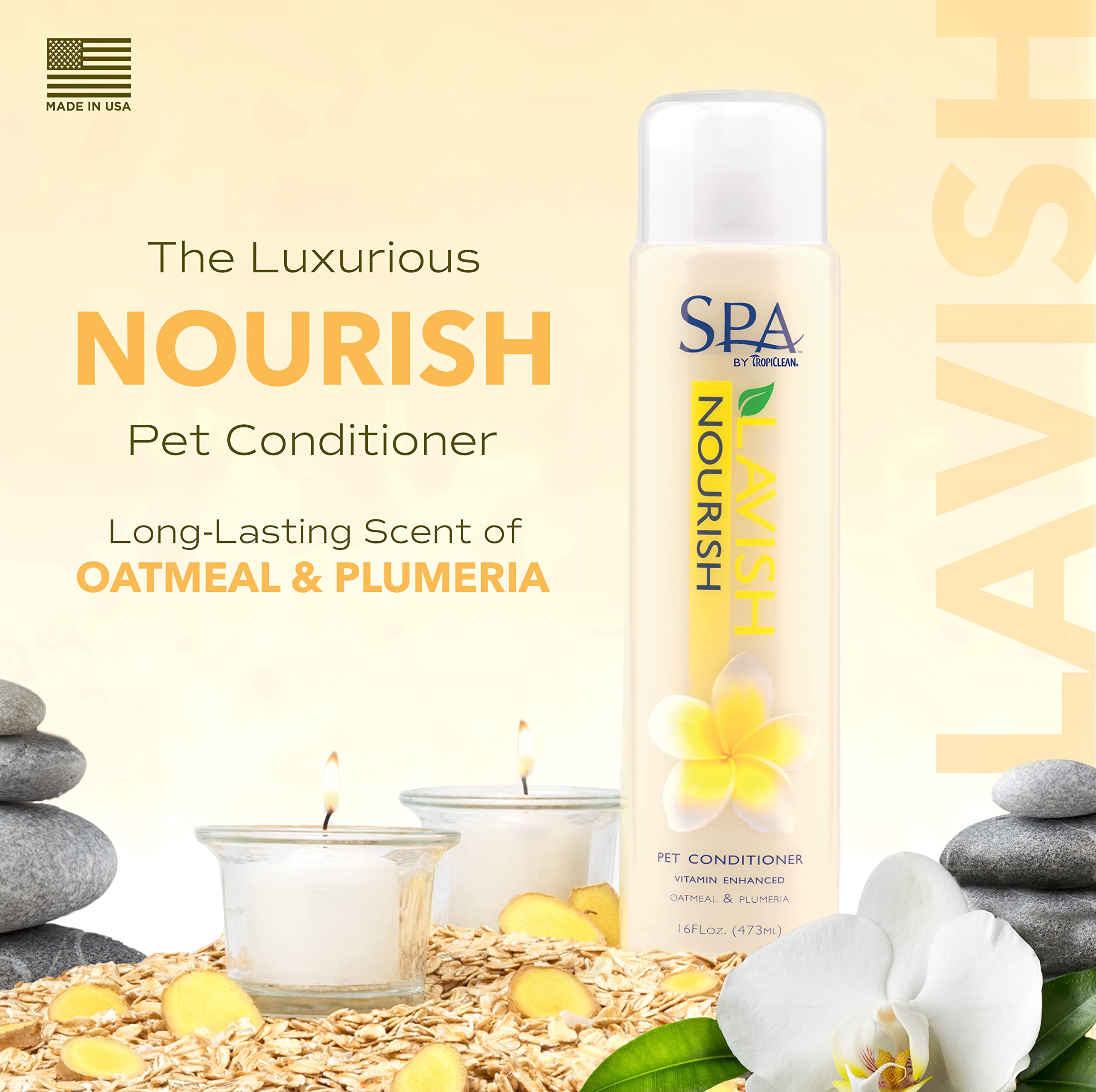 Tropiclean Spa Lavish Dog Conditioner | Nourishing Conditioner For Dogs | Naturally Derived Salon Grade Ingredients | Made In Th