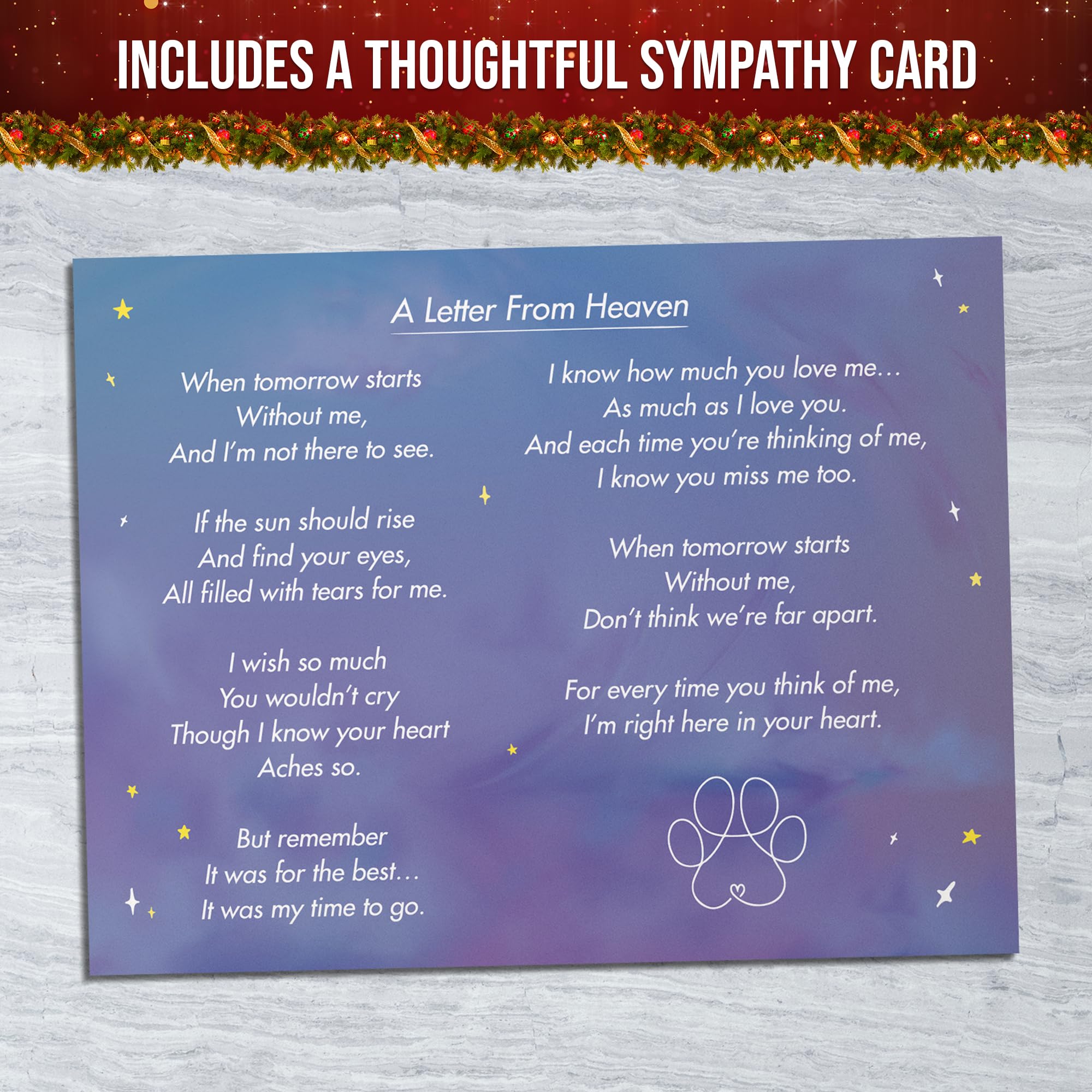 Capti Rainbow Bridge Dog Memorial Gifts, Cat Memorial Gifts - I'Ll Meet You At The Rainbow Bridge - Pet Loss Gifts, Bereavement, Sympathy Keepsake Dog Mom, Dog Dad For Loss Of Pet (Dog And Mom)