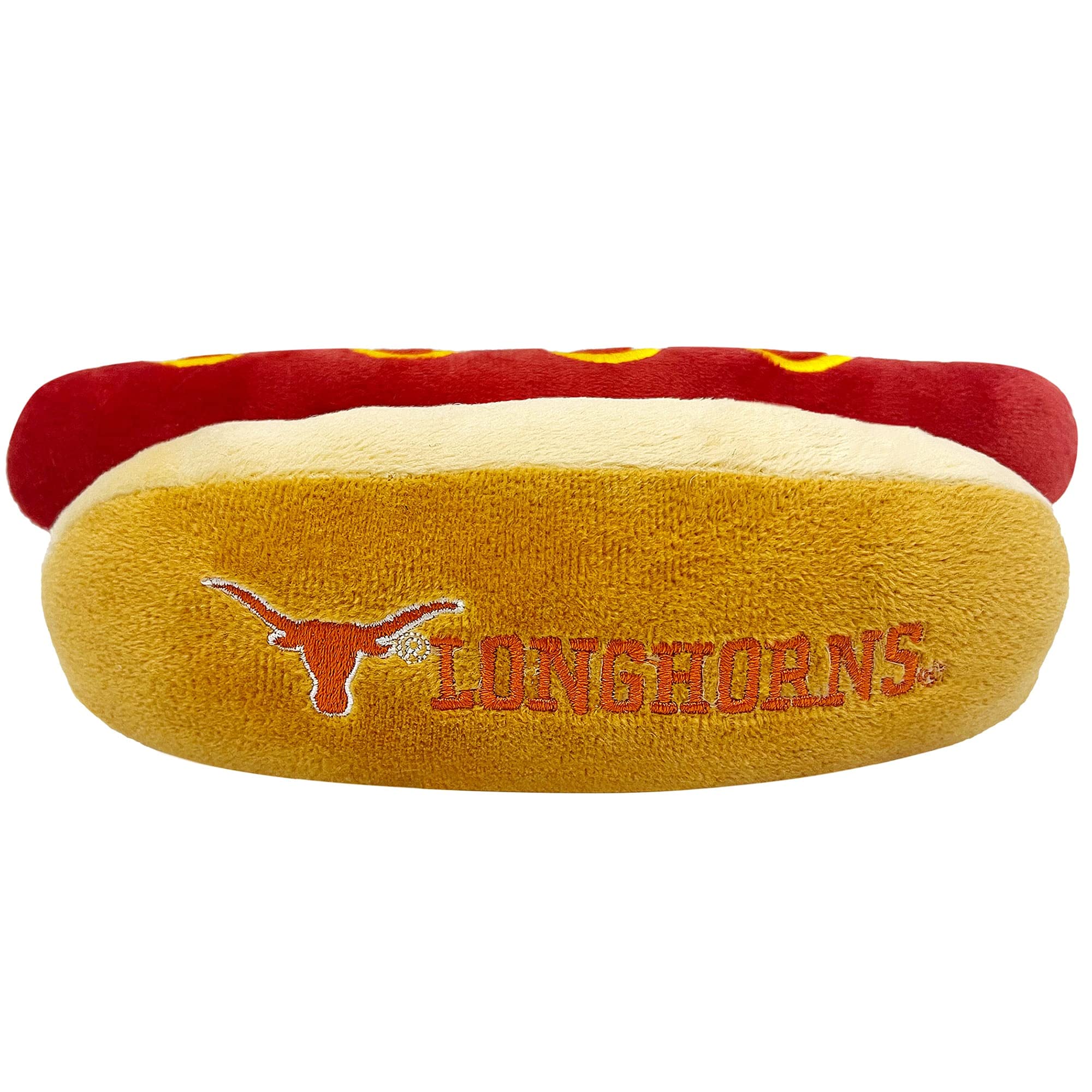 Pets First Ncaa Texas Longhorns Hot Dog Plush Dog & Cat Squeak Toy- Cutest Hot-Dog Snack Plush Toy For Dogs & Cats With Inner Sq