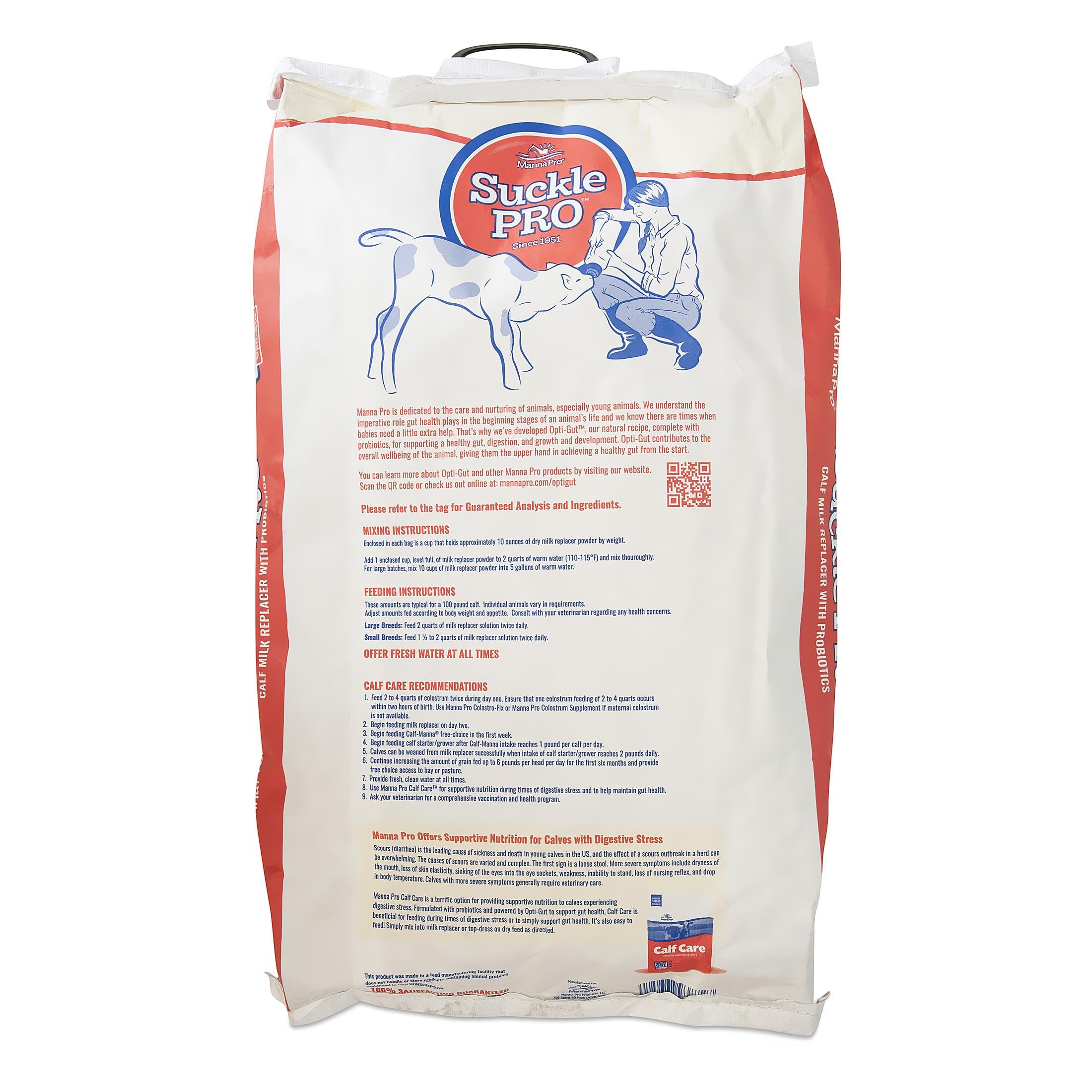 Manna Pro Suckle Pro Calf Milk Replacer - 22% Protein with Probiotics - 25 lb