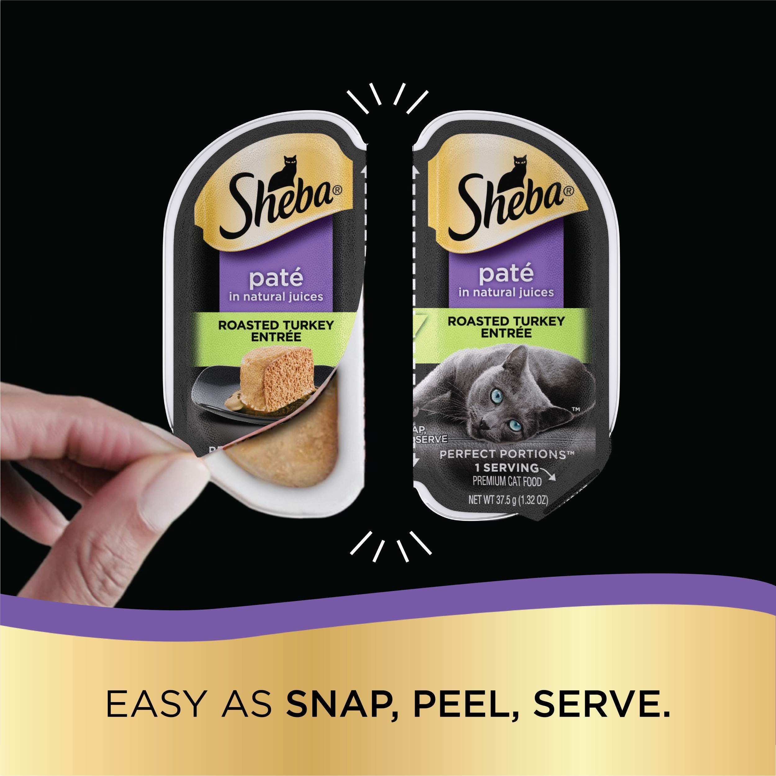 Sheba Perfect Portions Wet Cat Food Pate Roasted Turkey Entree, 2.6 oz. Twin-Pack Trays (24 Count, 48 Servings)