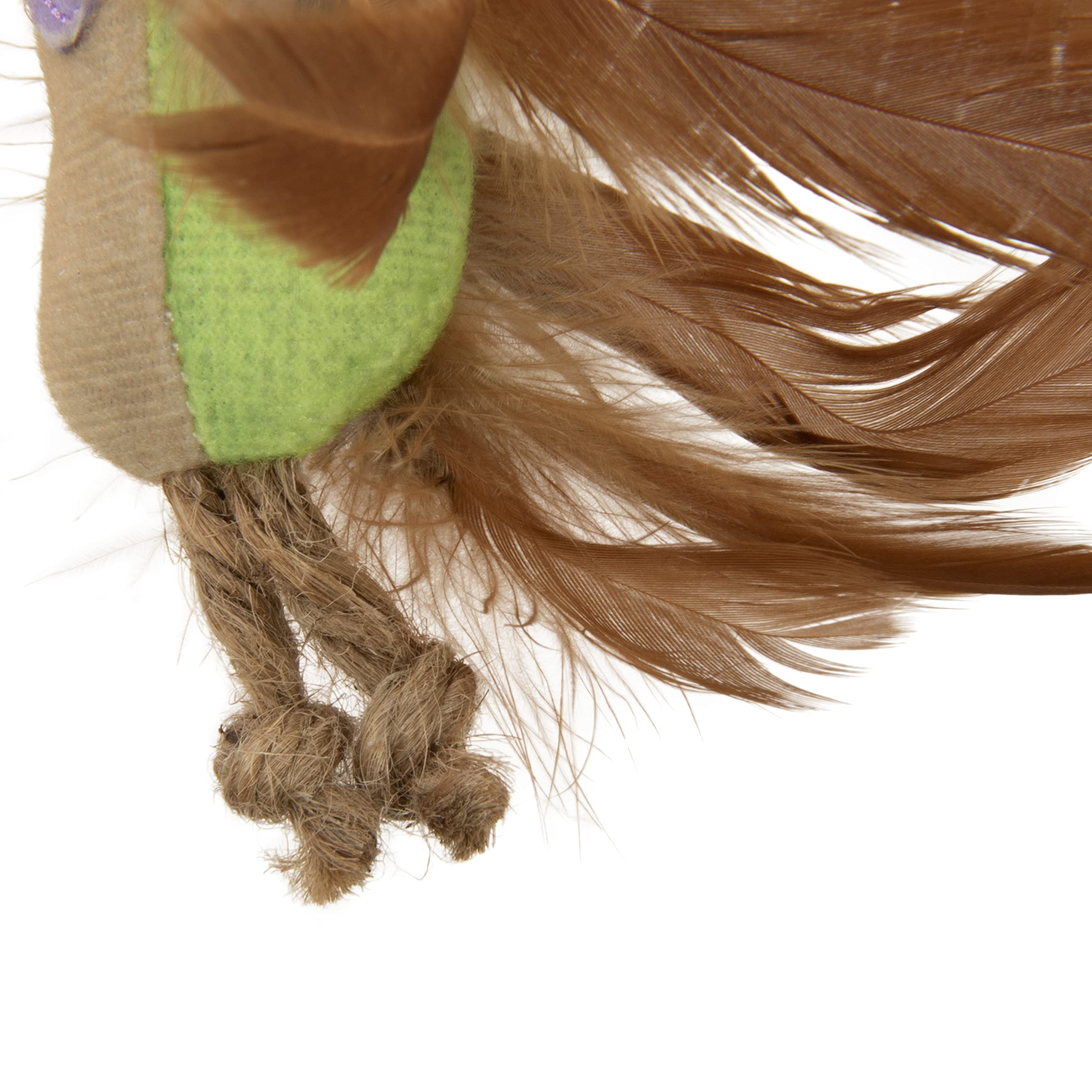 Smartykat Instincts 2-Pack Happynip Love Mates Feather Birds Plush Cat Toys, Contains Catnip & Silvervine - Orange/Green, 2-Pack