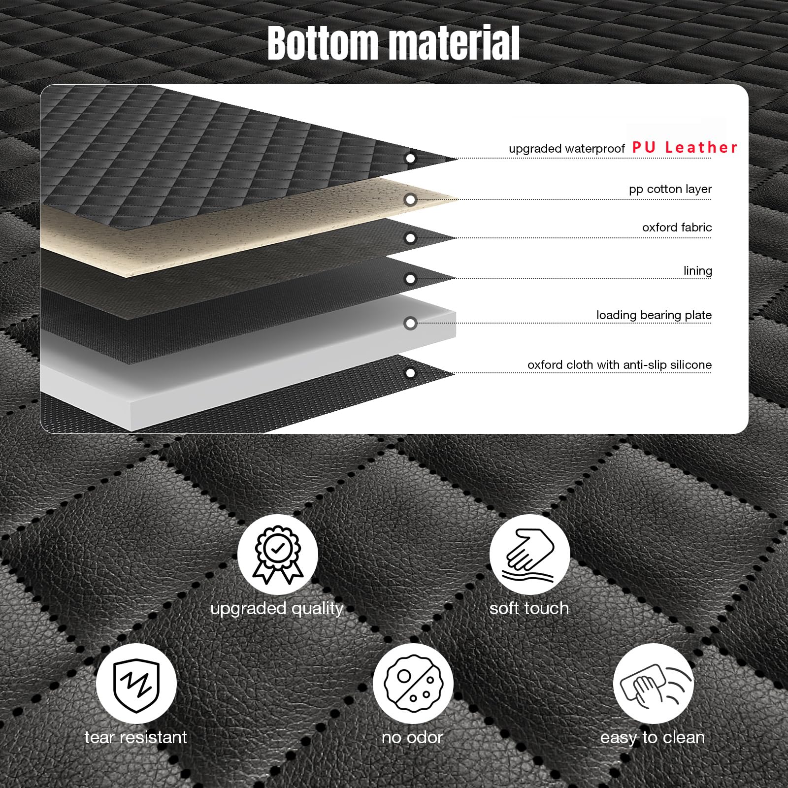 Asfrost Upgraded Pu Leather Dog Car Seat Cover For Back Seat, Waterproof Scratchproof Back Seat Extender Protector With Hard Bot