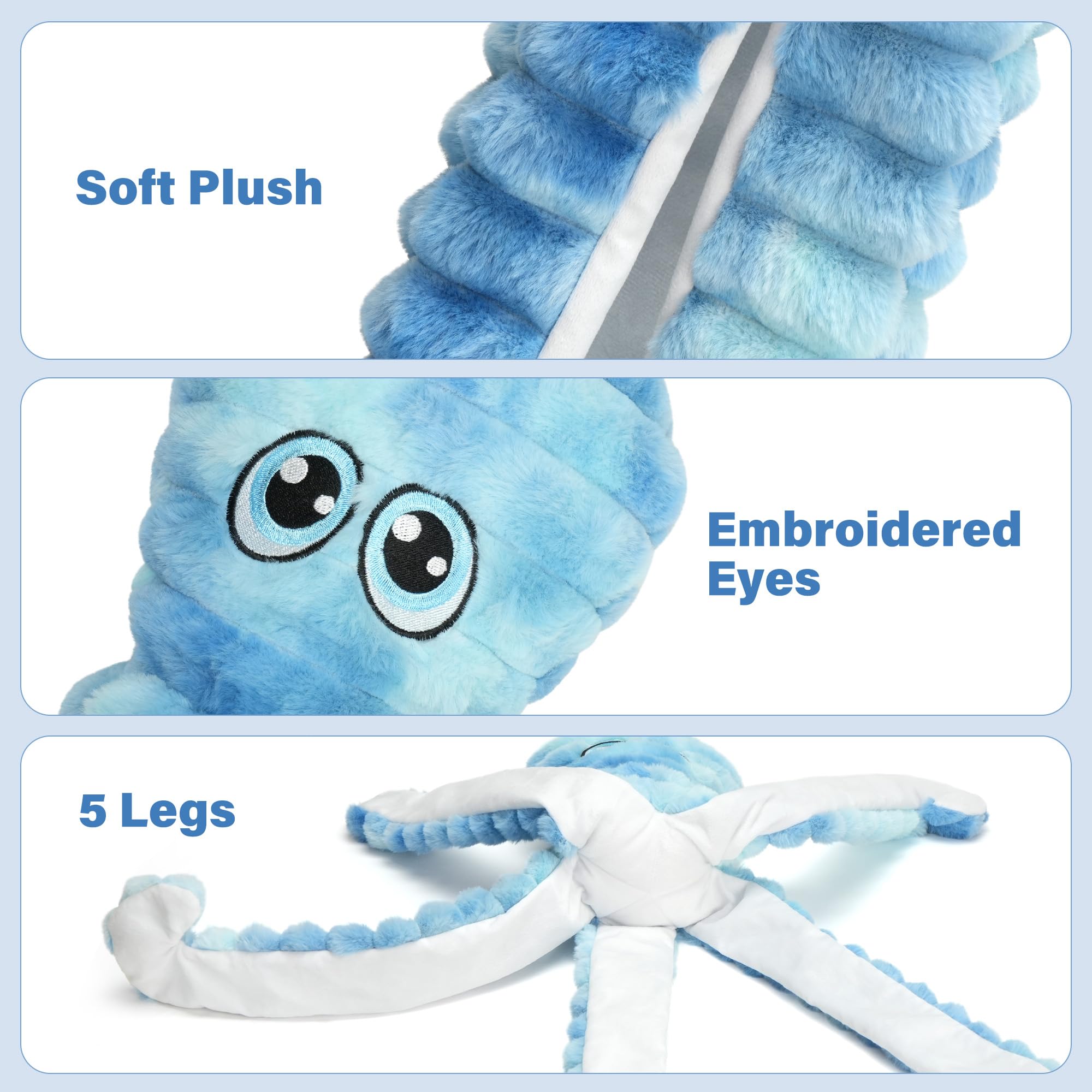 Prime Pets Octopus Dog Toys For Large Dogs, 27 Extra Large Crinkle Squeaky Dog Toys For Small Medium Large Dogs, Tug Of War Pet