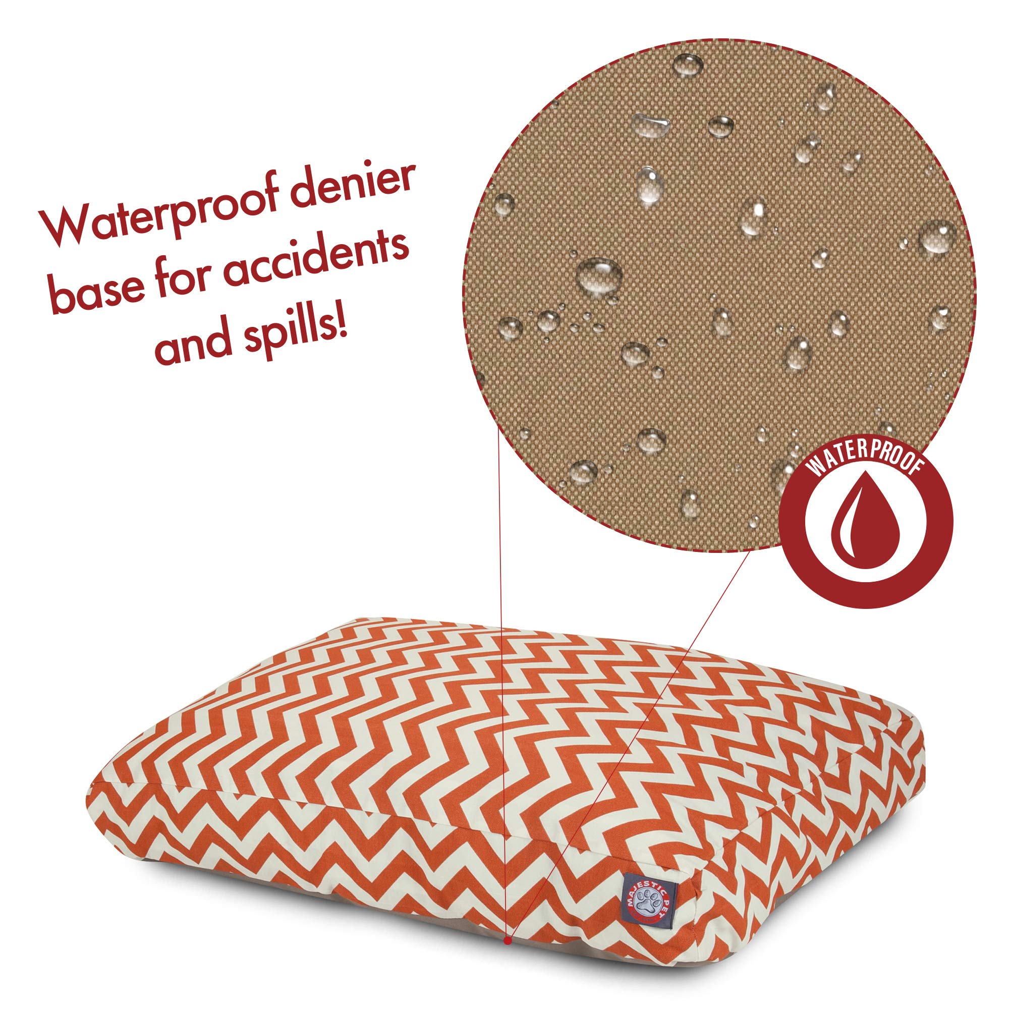 Burnt Orange Chevron Extra Large Rectangle Indoor Outdoor Pet Dog Bed With Removable Washable Cover By Majestic Pet Products