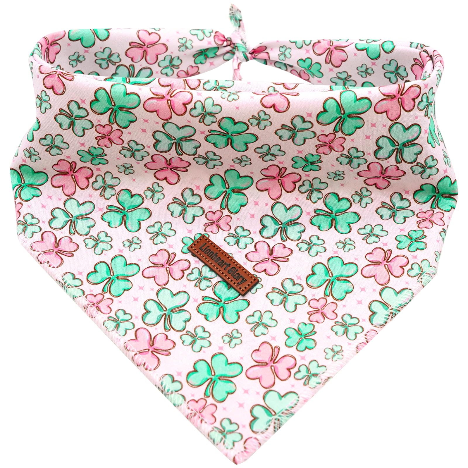 Lionheart Glory Soft St. Patrick'S Dog Scarf, Washable Square Bandana, Adjustable For Small Dogs And Cats
