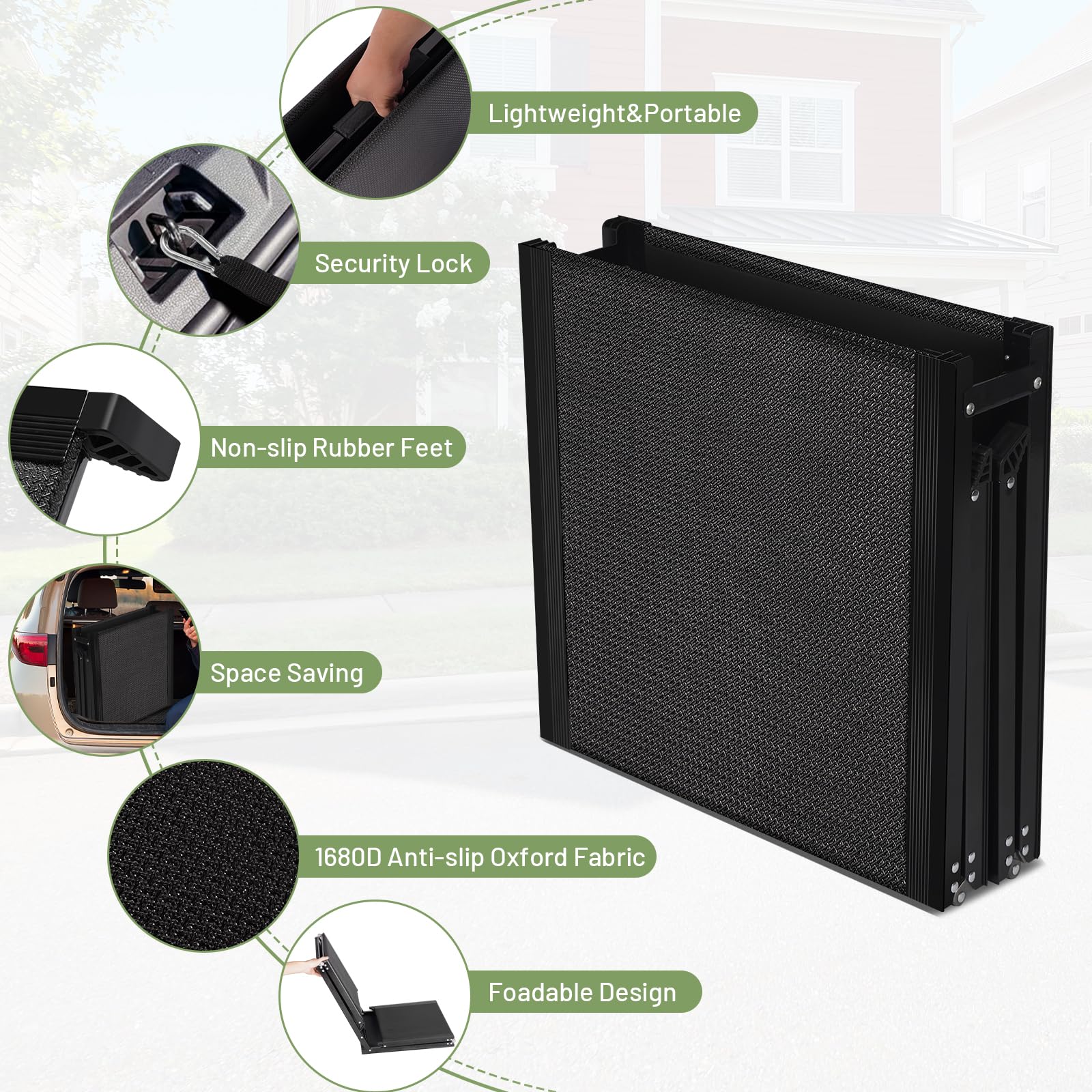 Voistino 71”L*19.7”W Extra Wide & Long Dog Ramp For Car Truck Suv, Portable Folding Pet Ramps For Small Medium Large Dogs And Cats, Lightweight Aluminum Frame, Supports Up To 155 Lbs