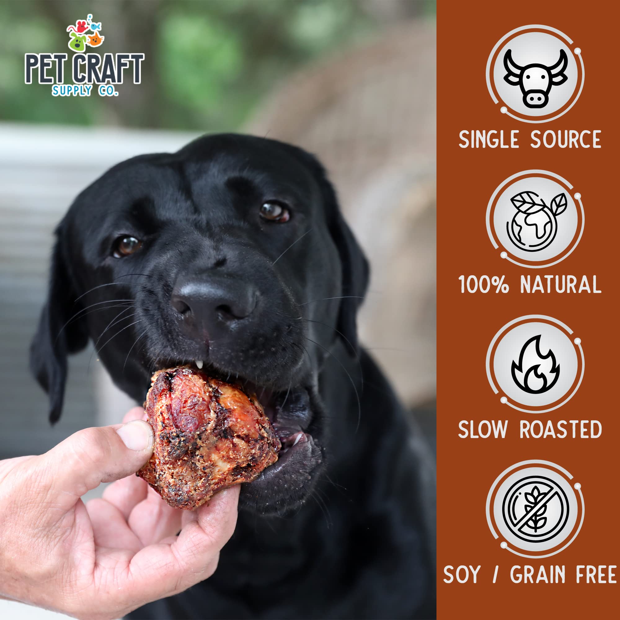 Pet Craft Supply Meaty Buffalo Knee Caps Dog Treats, 10 Count, Rawhide Free, Grain Free, Long Lasting Chew for Aggressive Chewers