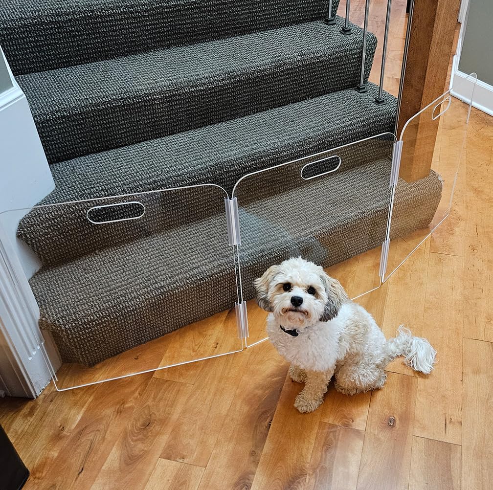 Pet Barrier (3-Panel) | Free-Standing Pet Gate | Foldable | Protect Your Indoor Living Spaces, Decorations, and Important Items