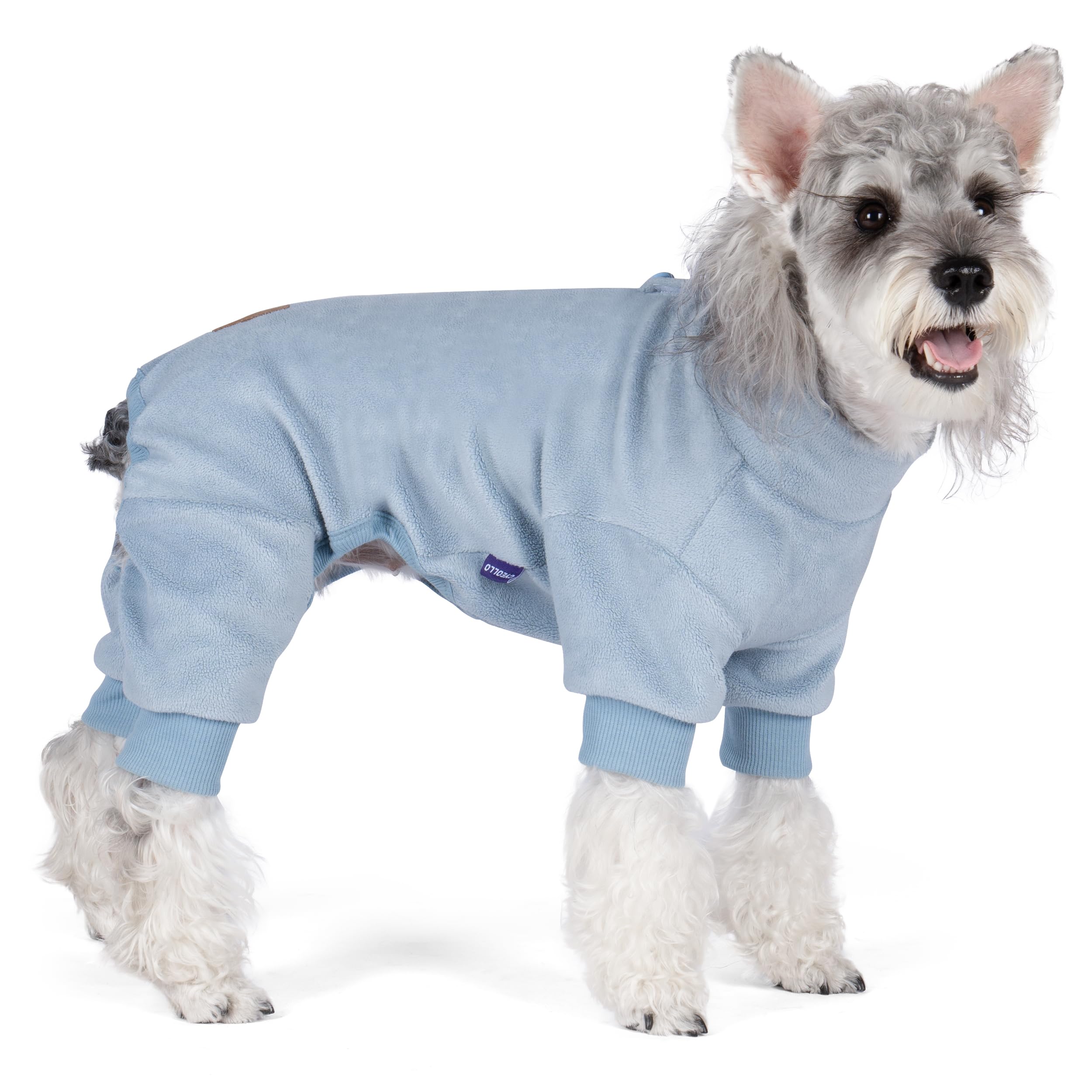 Cyeollo Dog Pajamas Large, Stretchable Fleece Pet Onesie Coat For Small Dogs Pjs Warm Doggie Jumpsuit Soft Cold Weather Dog Clot
