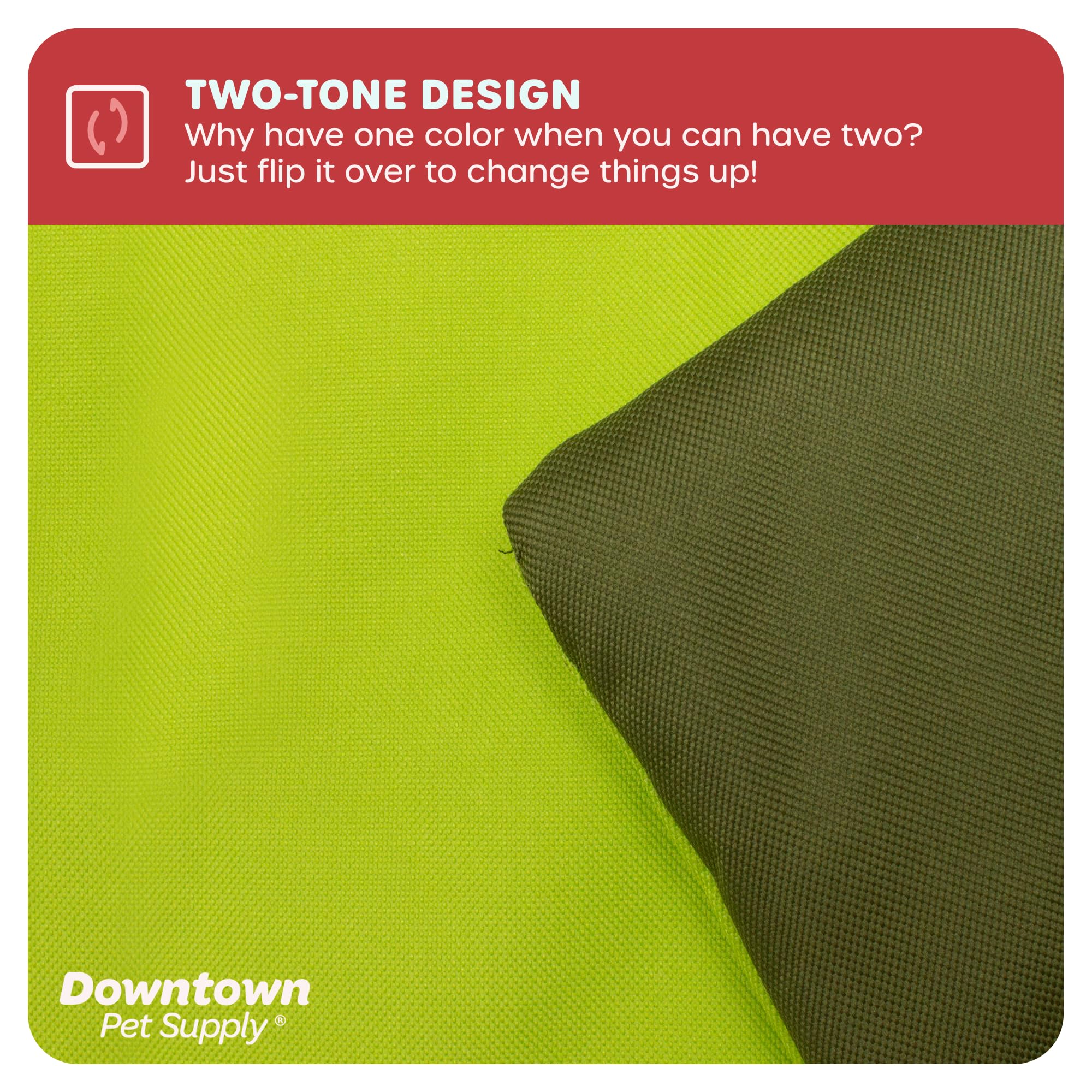 Downtown Pet Supply Dog Crate Pad, X-Small, Dark And Light Green, Waterproof Ripstop Nylon Fabric, Chew Proof And Machine Washab