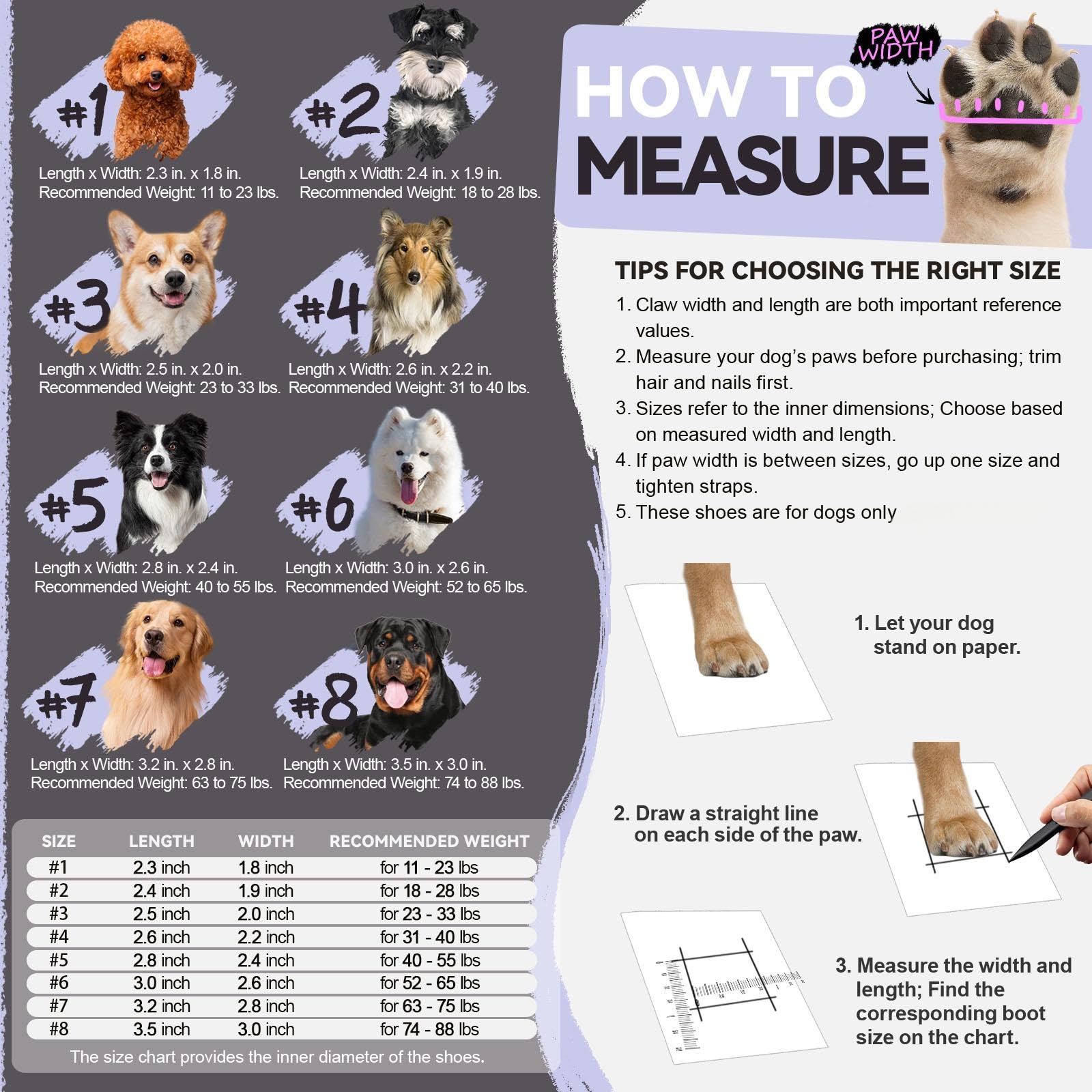 Furmate Dog Shoes For Large Small Medium Dogs,Dog Booties For Indoor Hardfloors Anti-Slip,Reflective Strip Waterproof Dog Boots