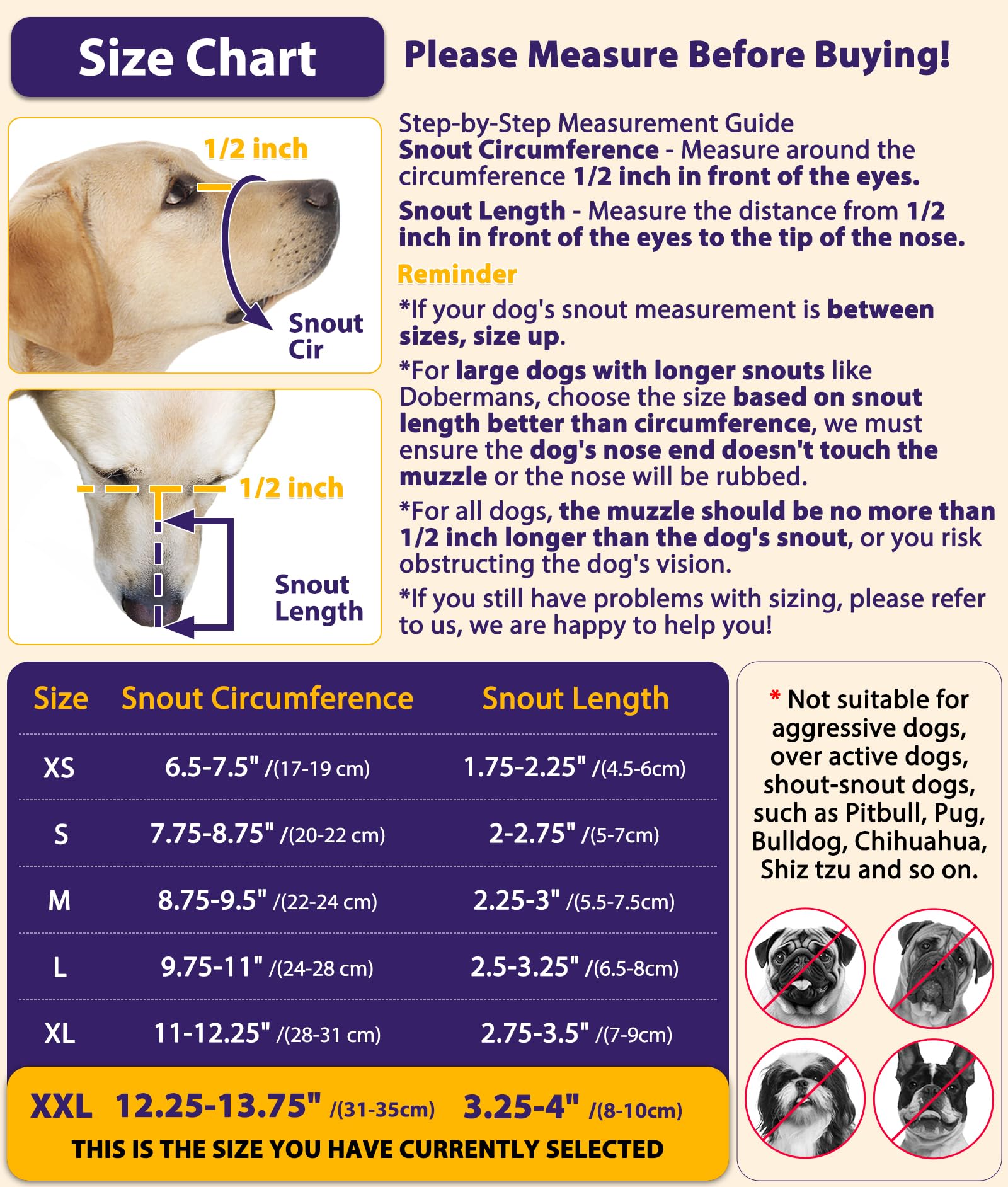 Luckypaw Dog Muzzle, Patented Mesh Muzzle For Large Medium Small Dogs Allows Full Pant Drinking Mouth Cover To Prevent Biting Ch