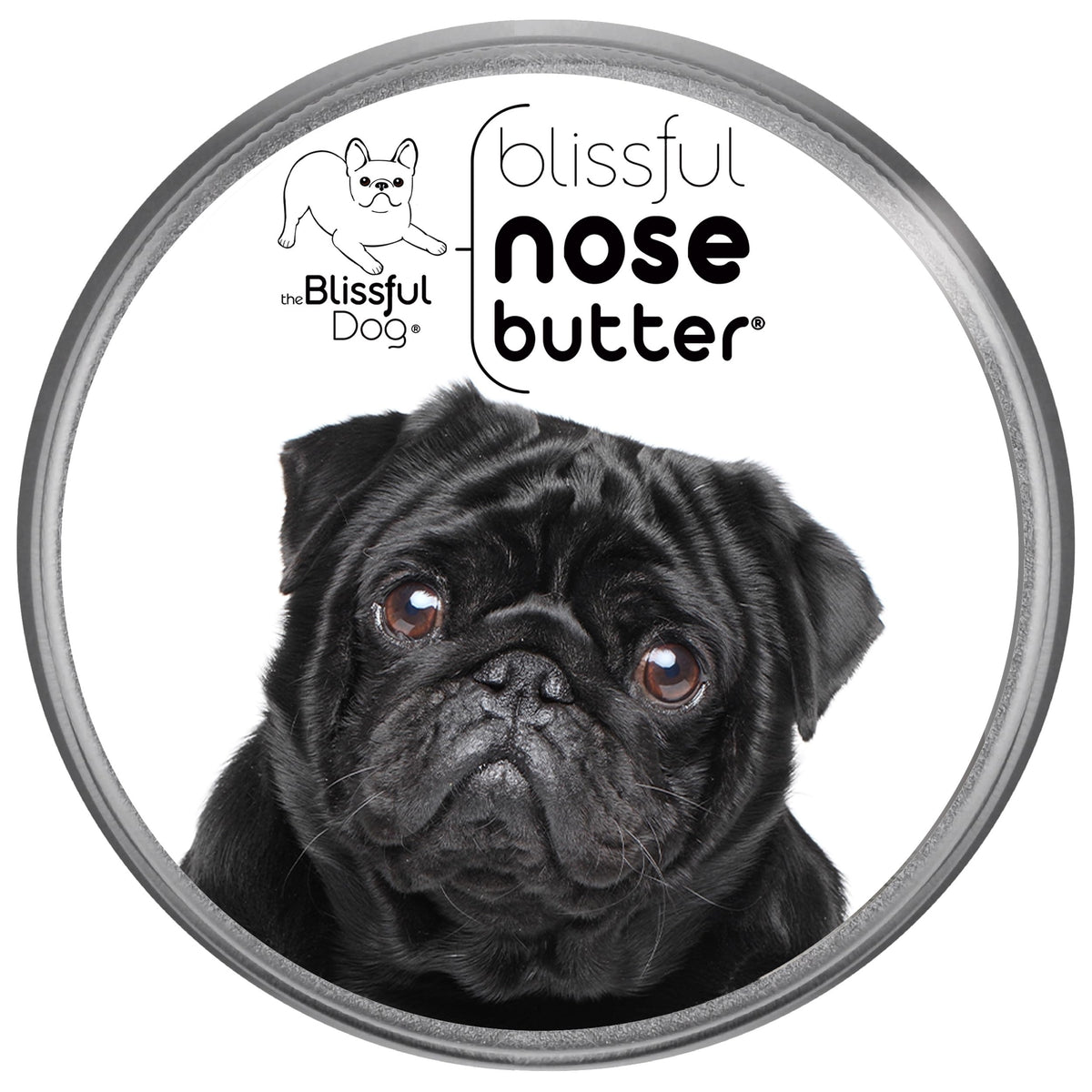 The Blissful Dog Black Pug Unscented Nose Butter, 4-Ounce