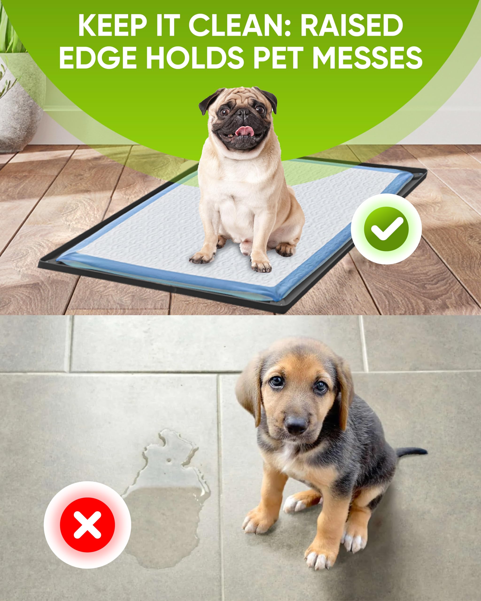 Tidyfriend Pee Pad Holder Tray 11.5 X 17 Inches, Puppy Pad Holder, Easy To Clean And Store, Silicon Non Slip Training Pad (Grey)